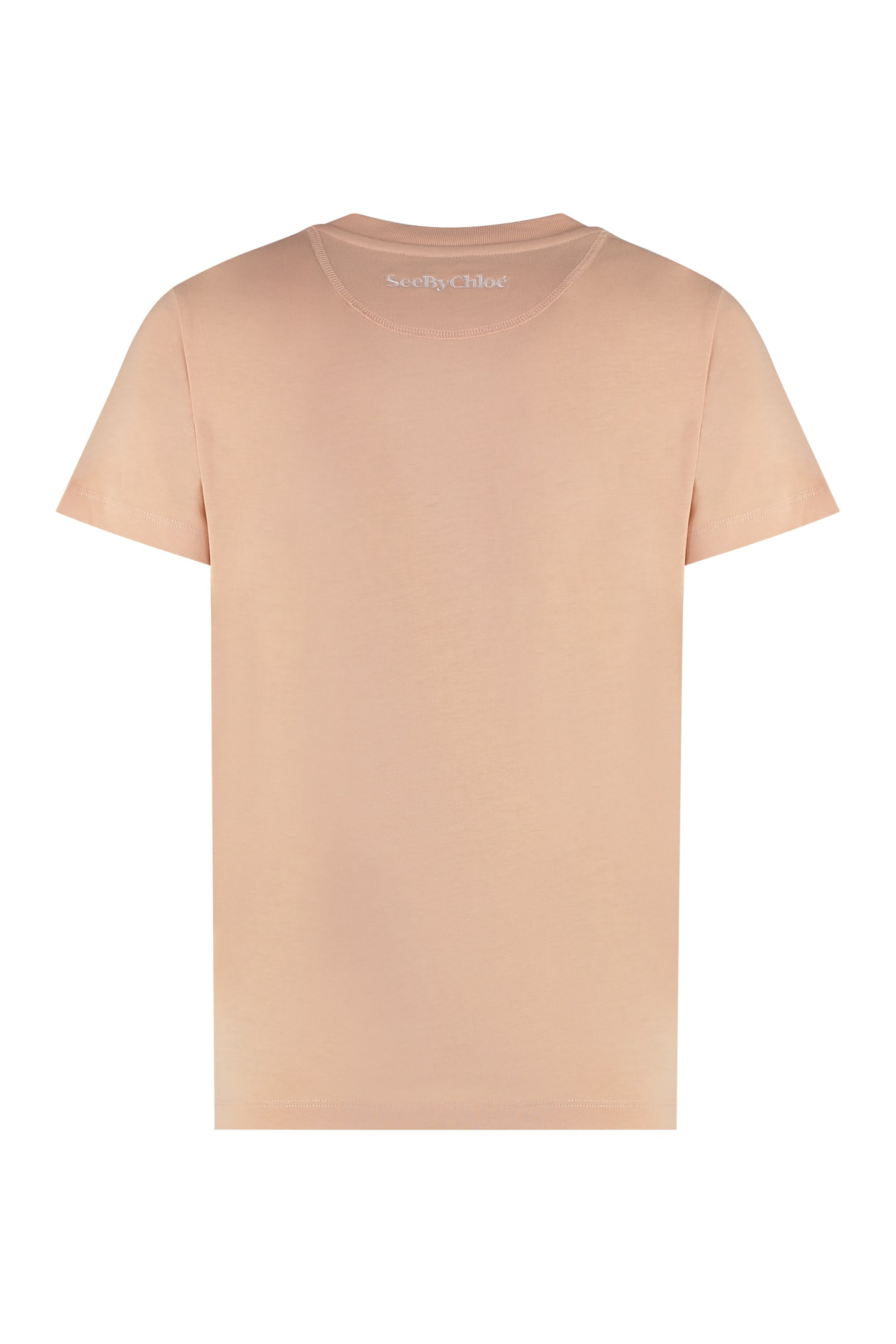 See By Chloé Item O-neck Short-sleeved T-shirt In Pink