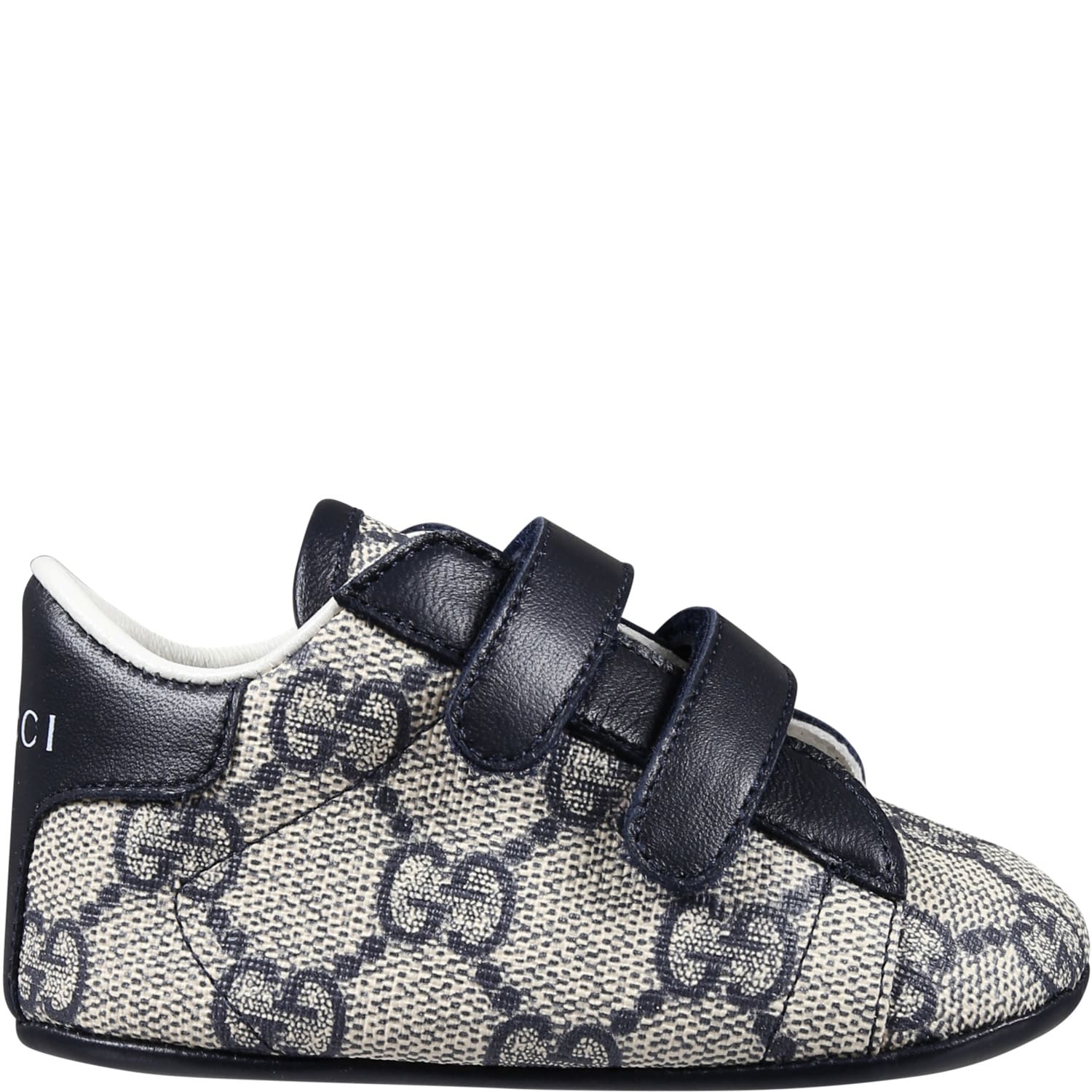 Gucci Kids' Blue Sneakers For Baby Boy With All-over Gg Logo