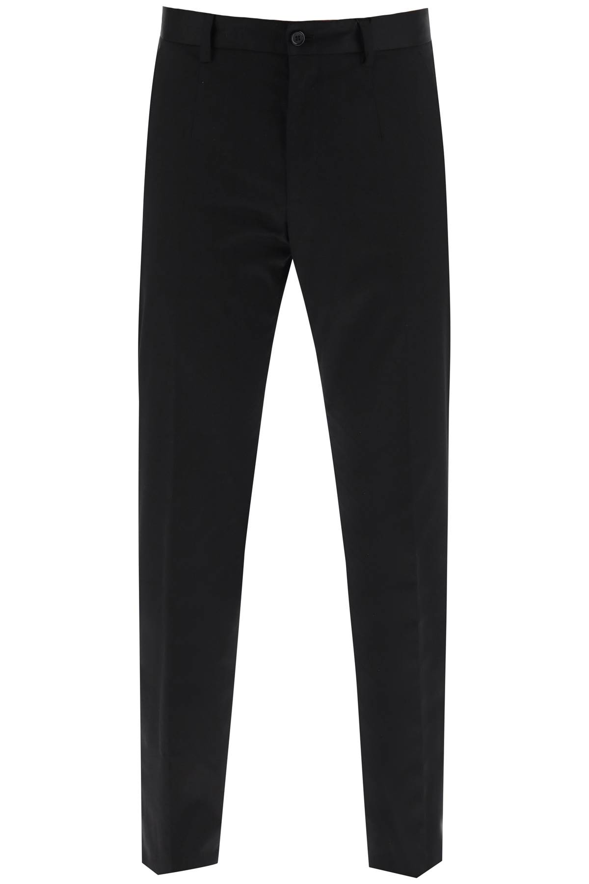 Shop Dolce & Gabbana Cotton Chino Pants In Black