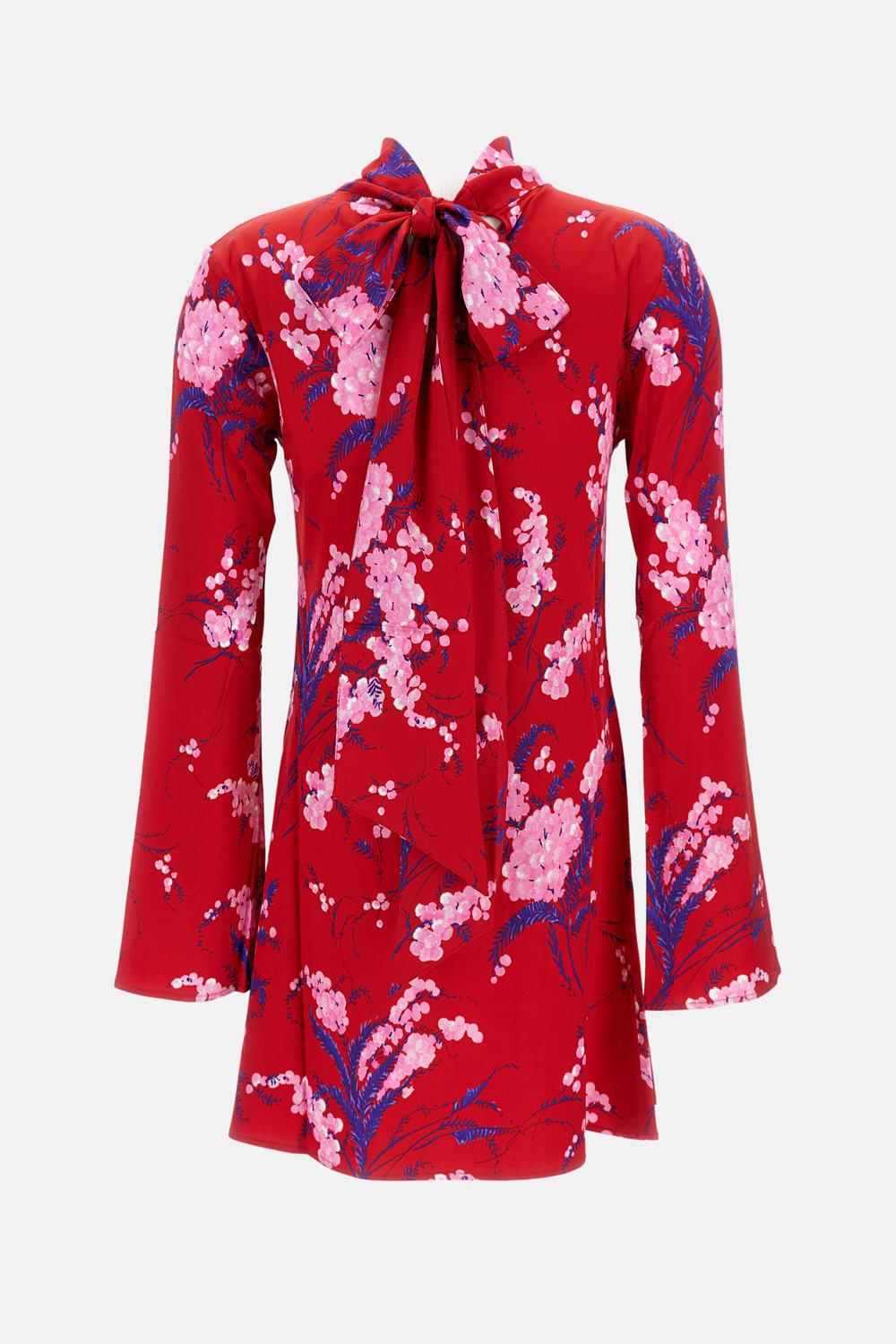 Des_phemmes Red Des Phemmes Floral Mini Dress In Red