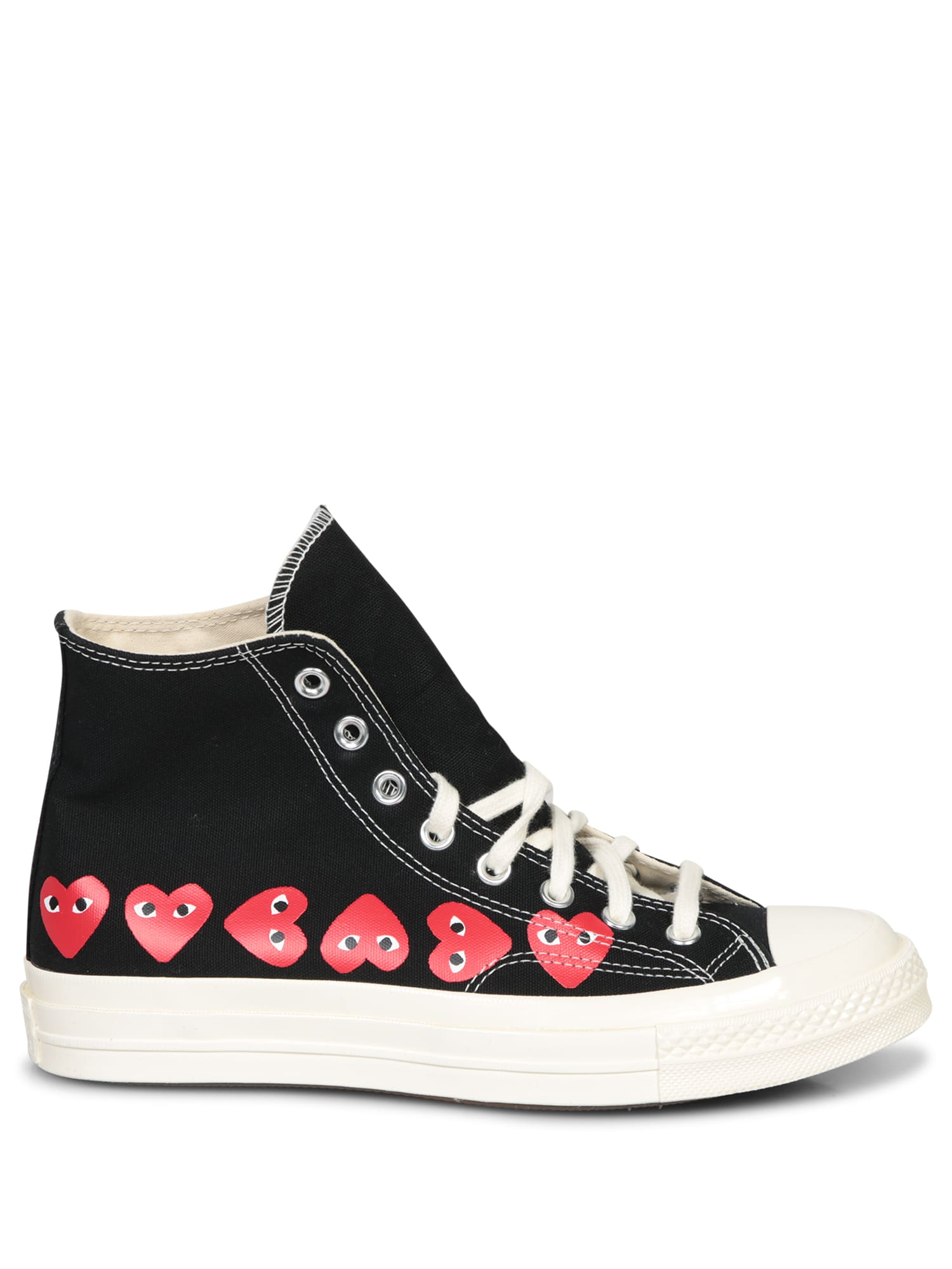 Comme Des Garçons Play Multi Heart High Black Sneakers In Black