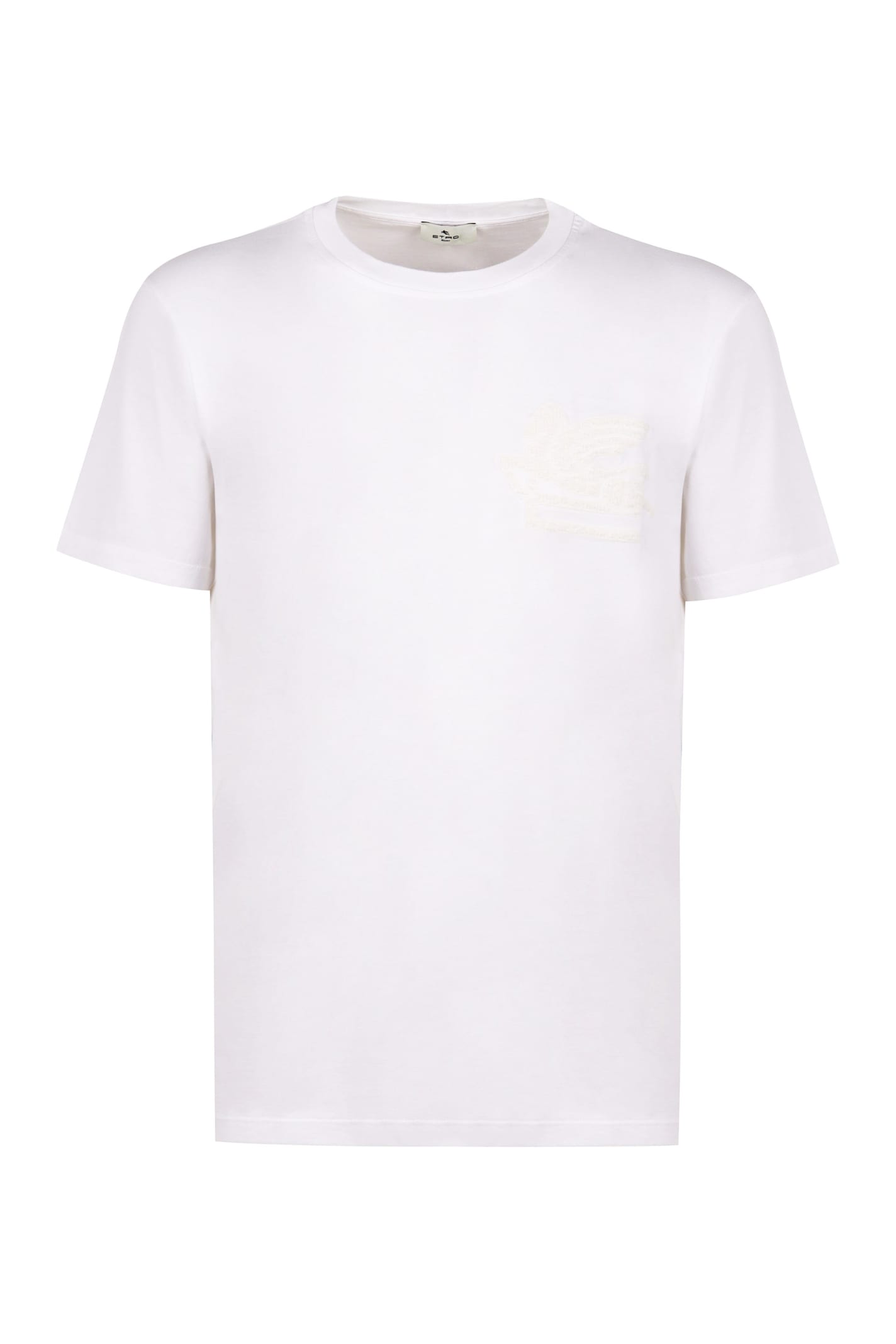 Shop Etro Cotton Crew-neck T-shirt In White