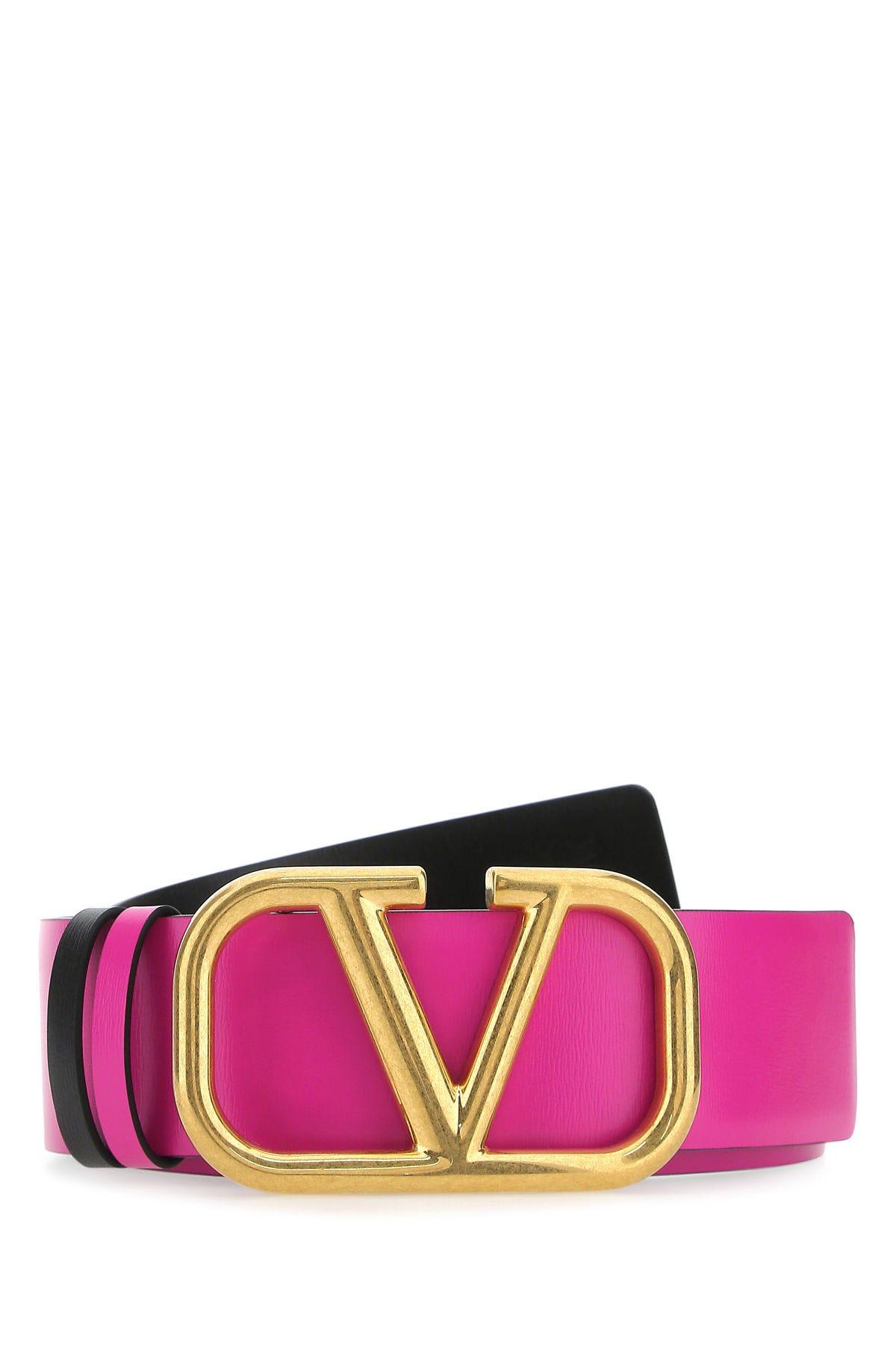 Valentino Garavani Vlogo Buckle Leather Belt in UWT - Pink PP