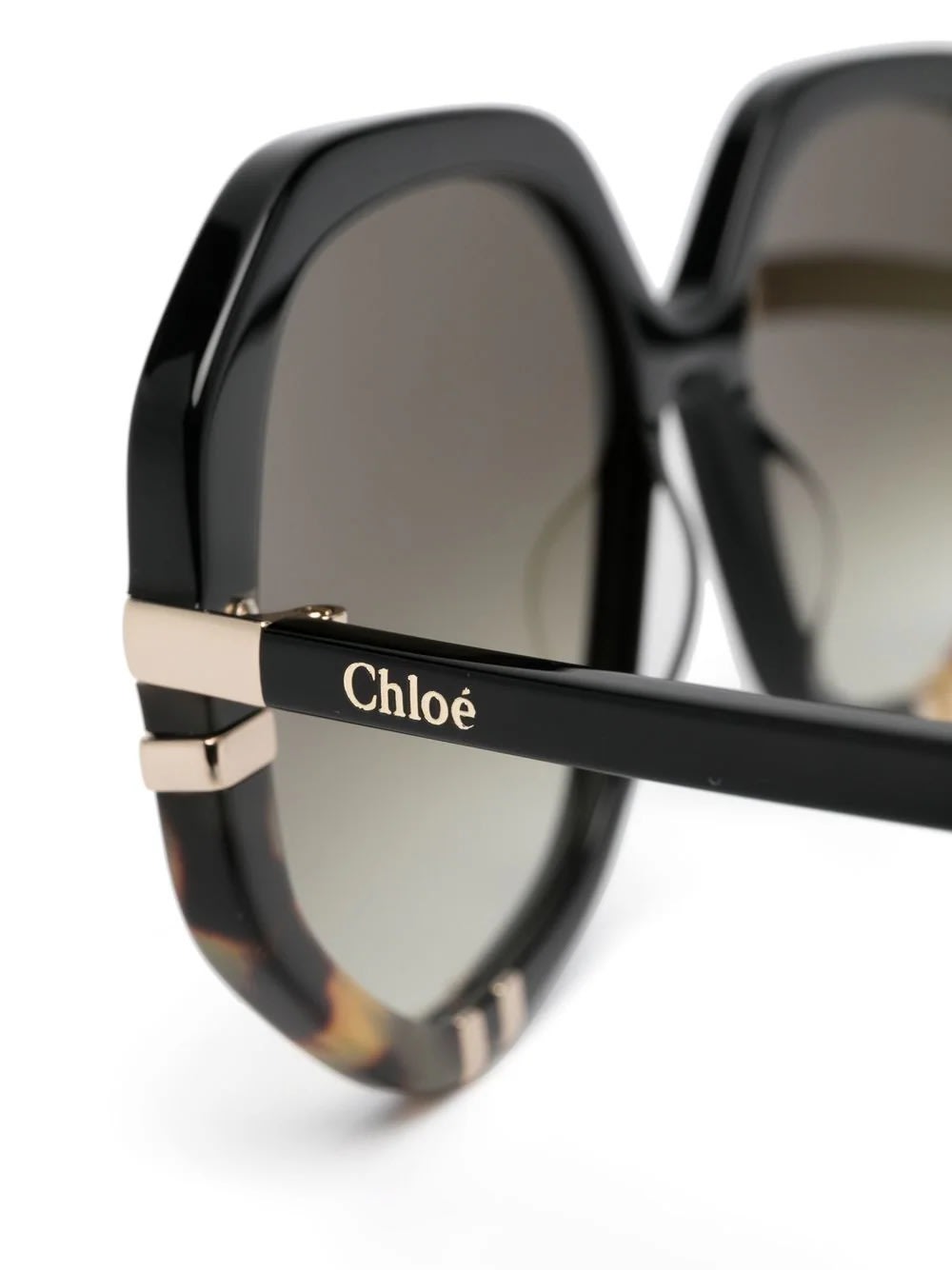 Shop Chloé West Sunglasses In Black/green