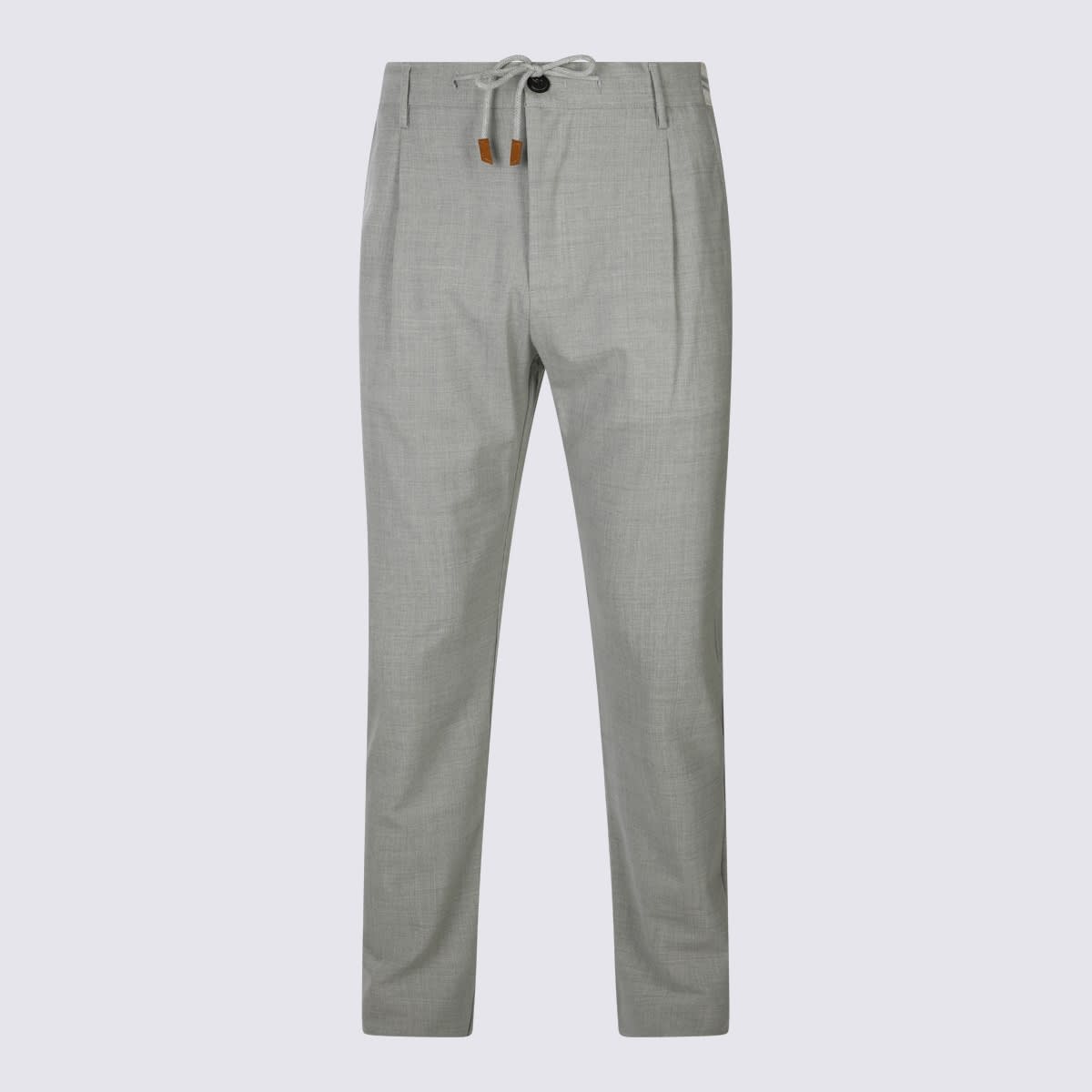 Shop Eleventy Grey Wool Pants