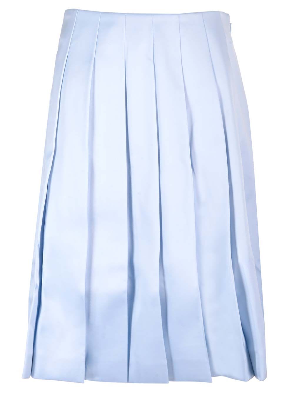 Shop Self-portrait Blue Satin Midi Skirt In Light Blue