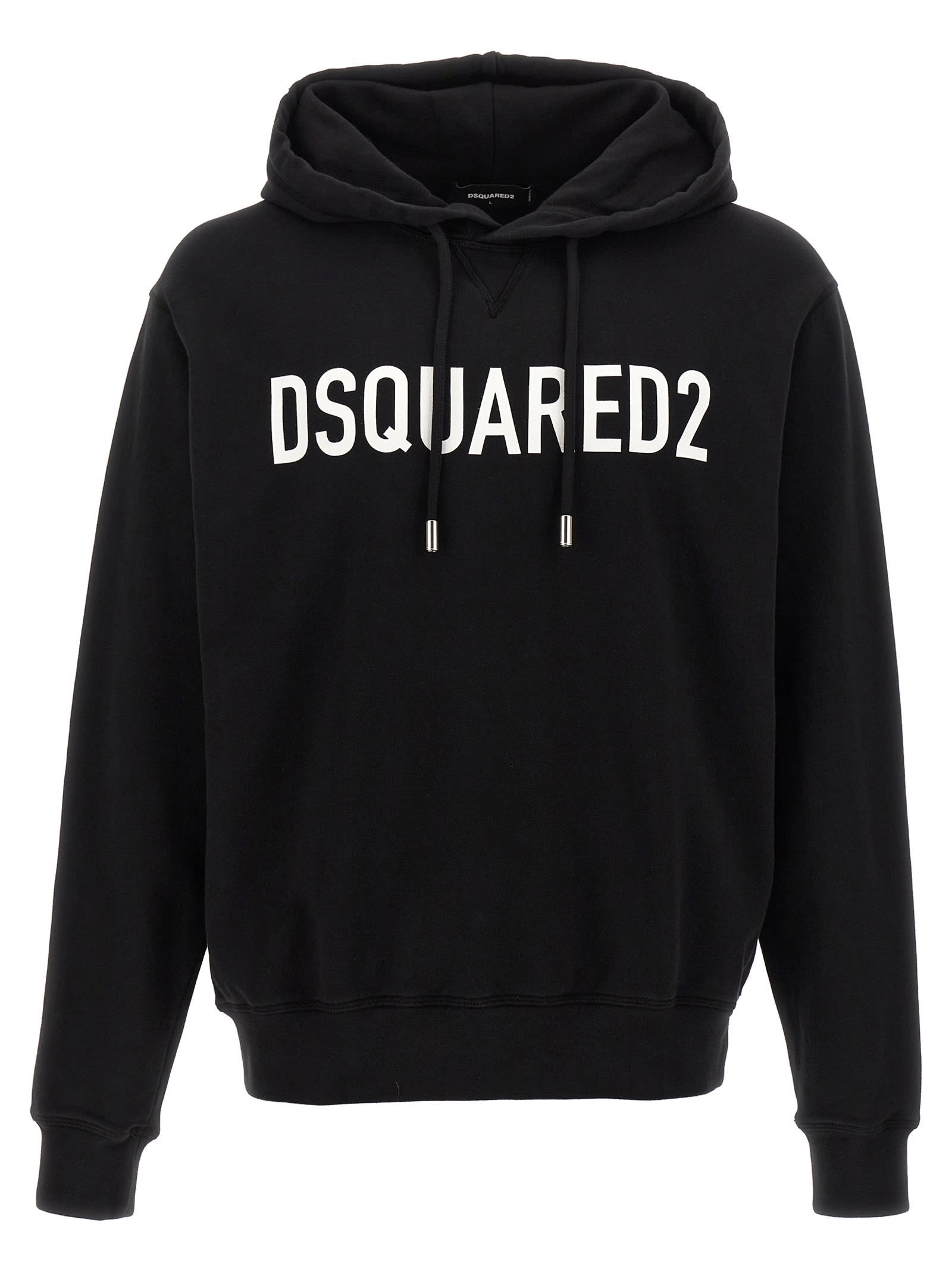 Shop Dsquared2 Logo Print Hoodie In White/black