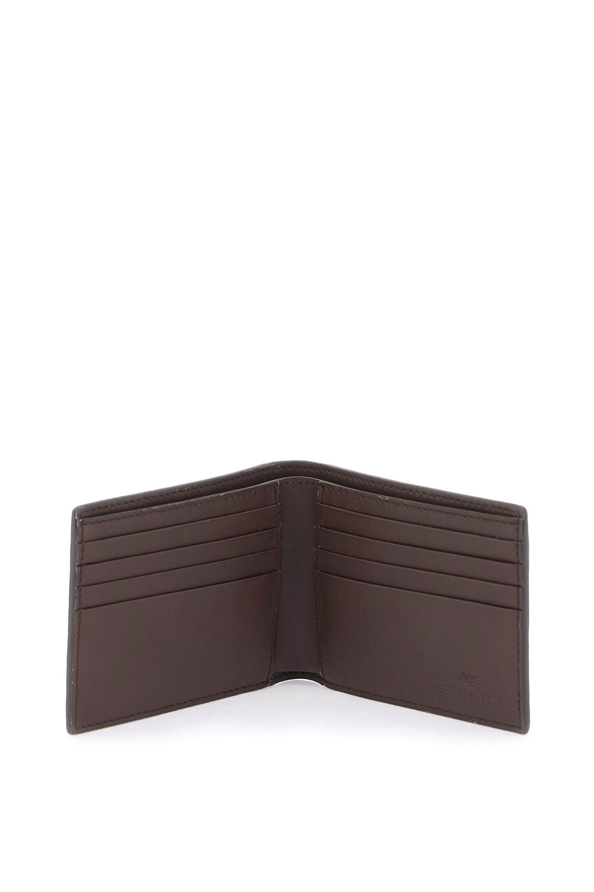 Shop Etro Paisley Bifold Wallet With Pegaso Logo In Dark