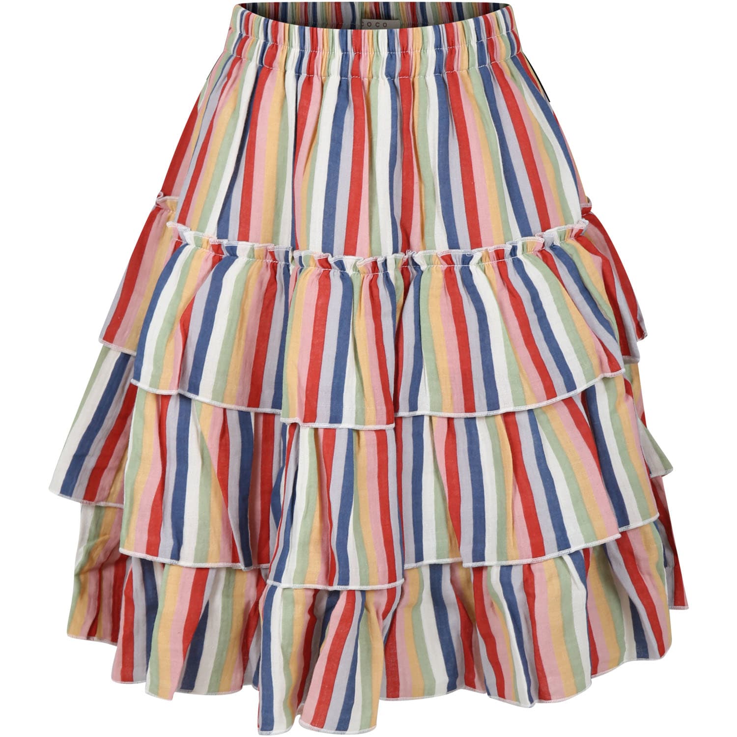 Shop Coco Au Lait Multicolor Skirt For Girl With Stripes Pattern