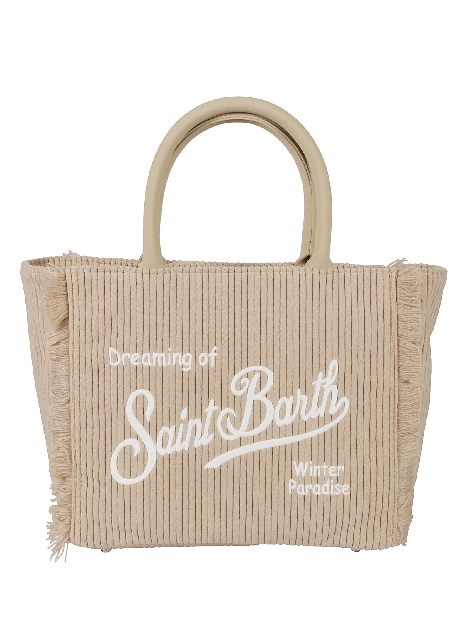 Mc2 Saint Barth Colette Fringed Tote Bag In Sand