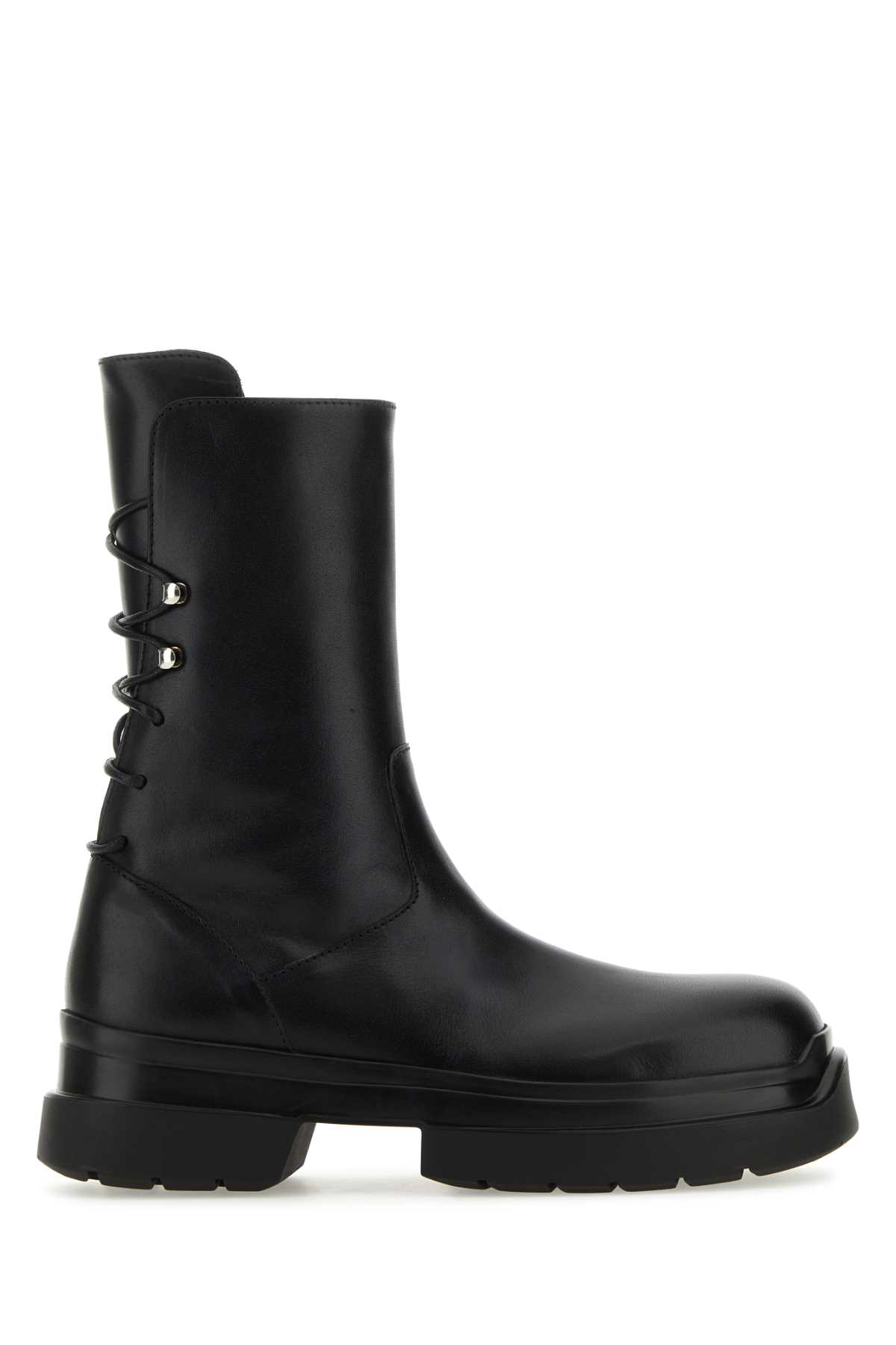 Black Leather Kole Ankle Boots