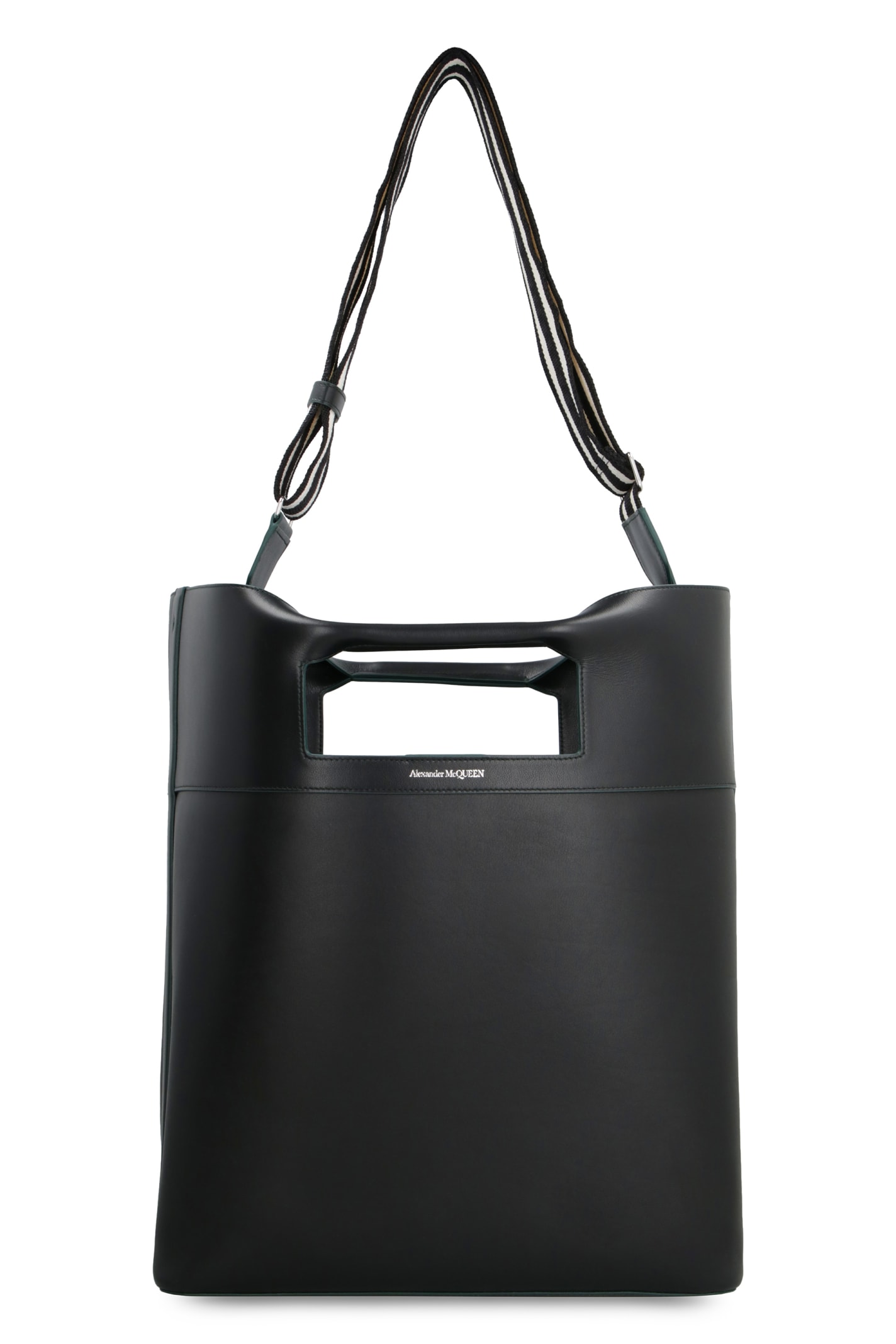 Shop Alexander Mcqueen The Square Bow Leather Bag In Black