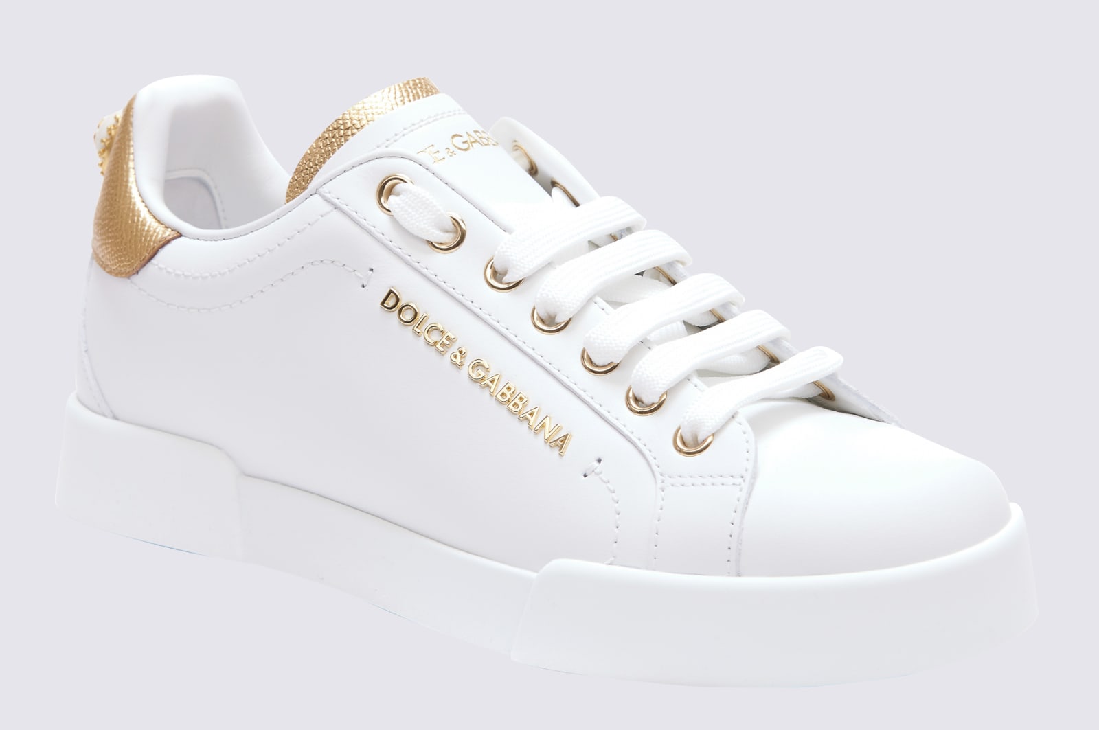 Shop Dolce & Gabbana White Leather Sneakers