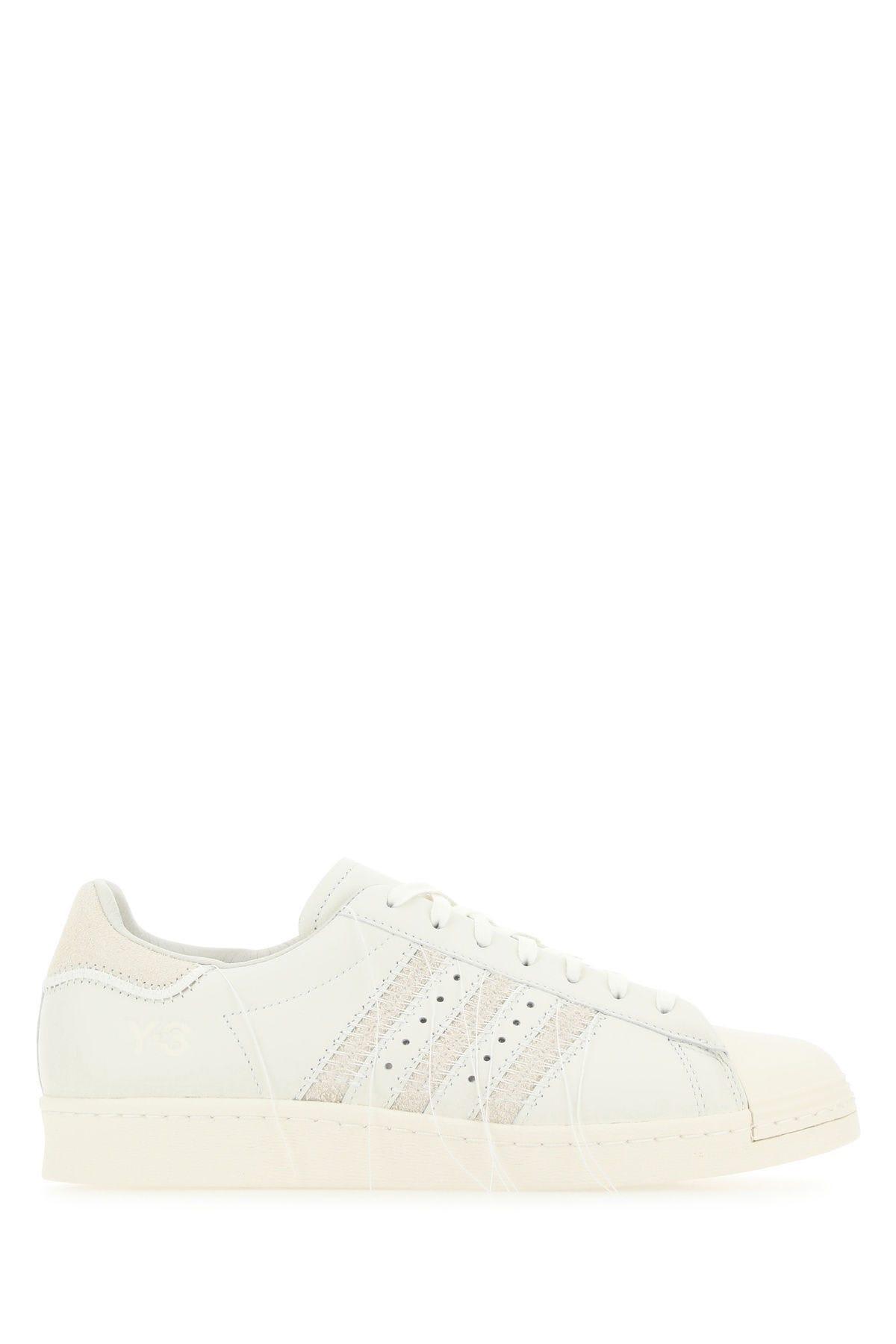 Shop Y-3 Ivory Leather  Superstar Sneakers In White