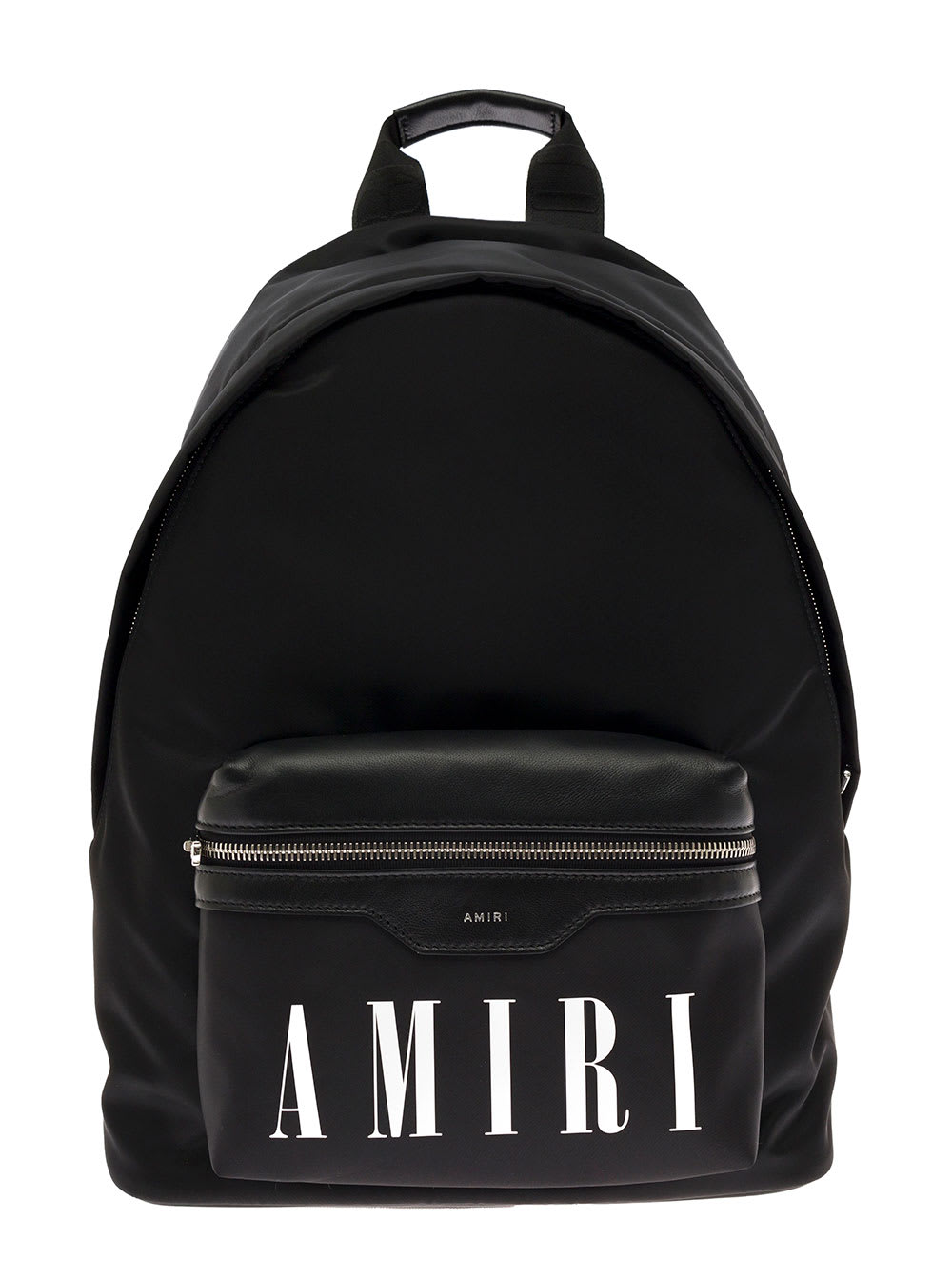 Amiri Mans Black Nylon Backpack With Logo Print