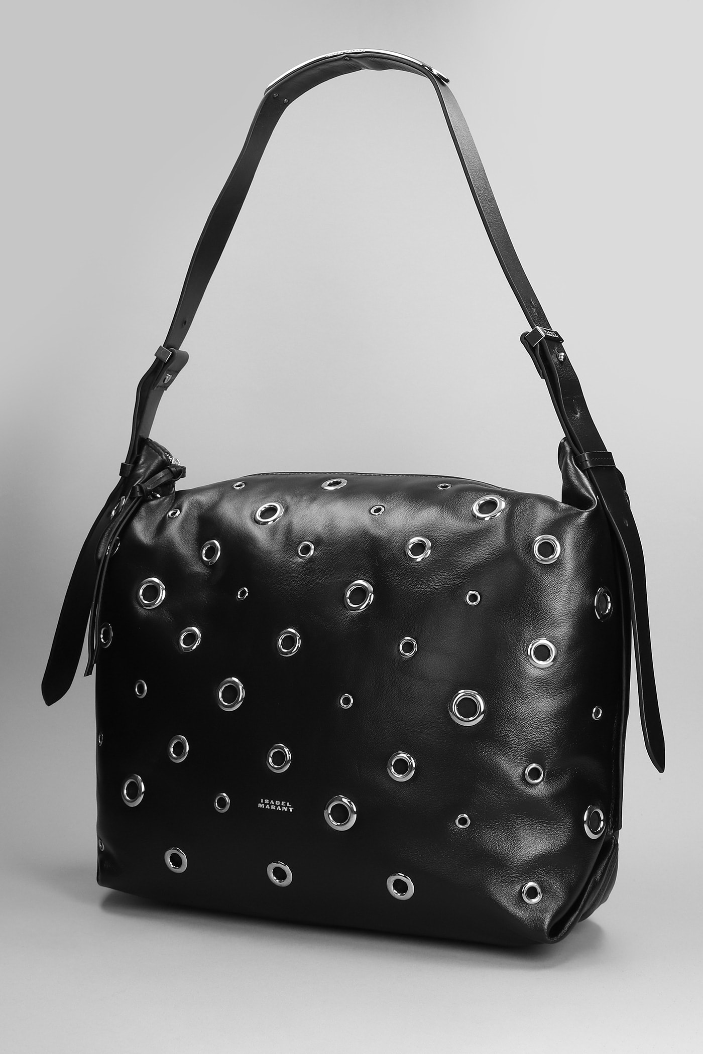 Shop Isabel Marant Leyden Large Shoulder Bag In Black Leather