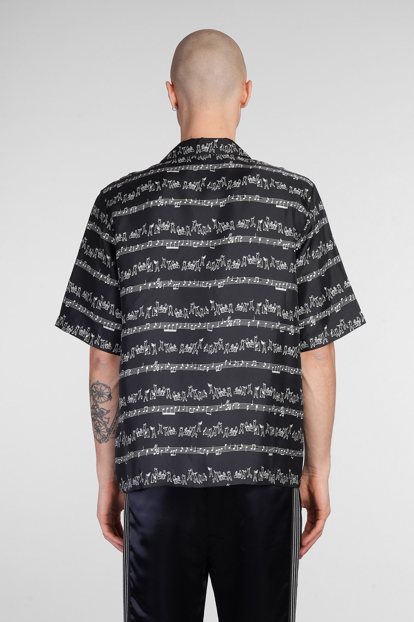 Amiri Black Jazz Band Bowling Shirt In Black