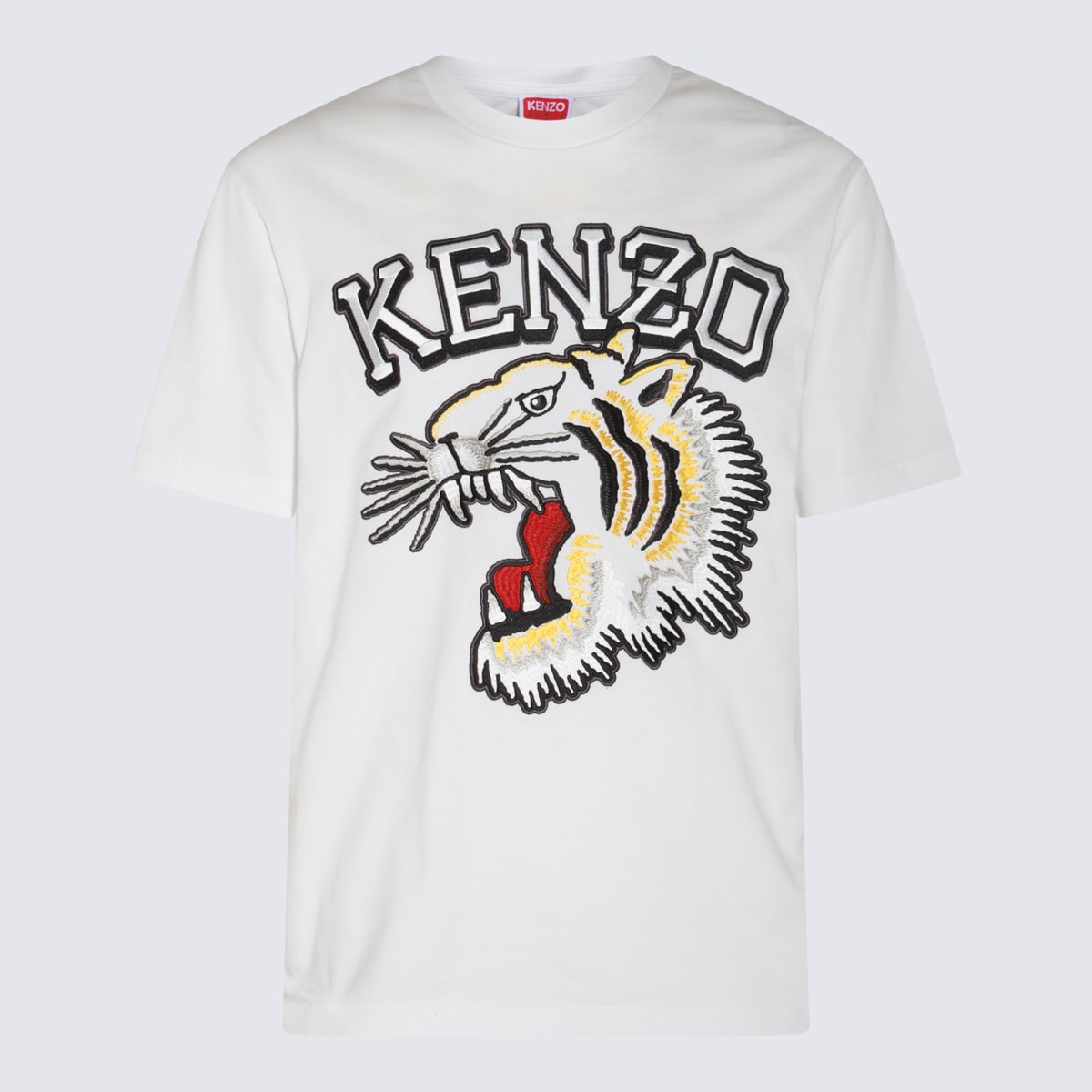 Shop Kenzo White Cotton T-shirt In Beige