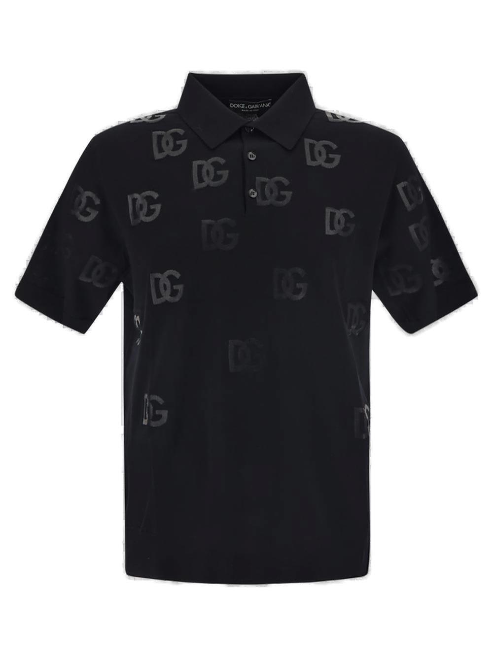 Dolce & Gabbana Logo Embroidered Buttoned Polo Shirt