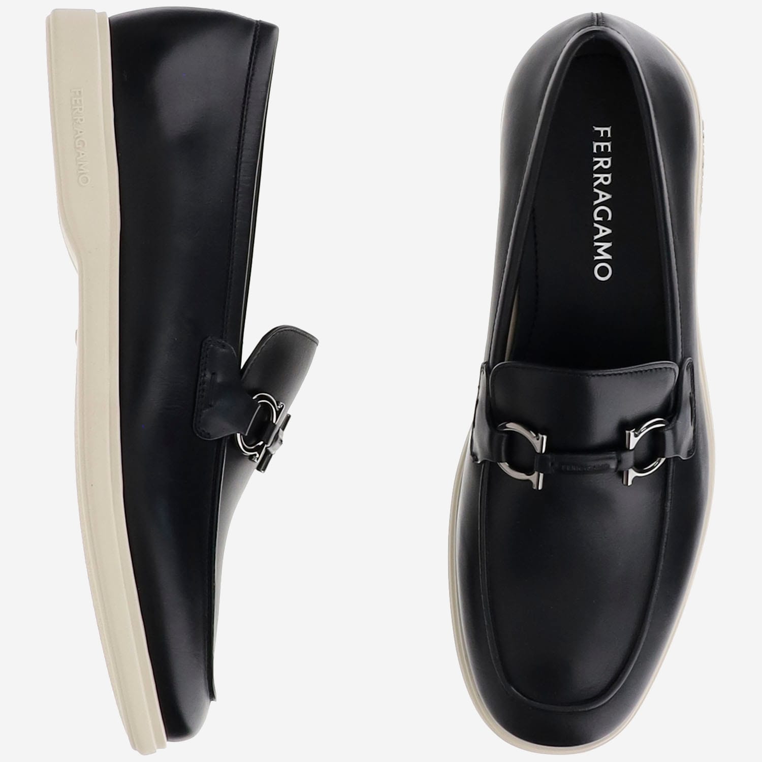 Ferragamo Moccasin Gancini In Black