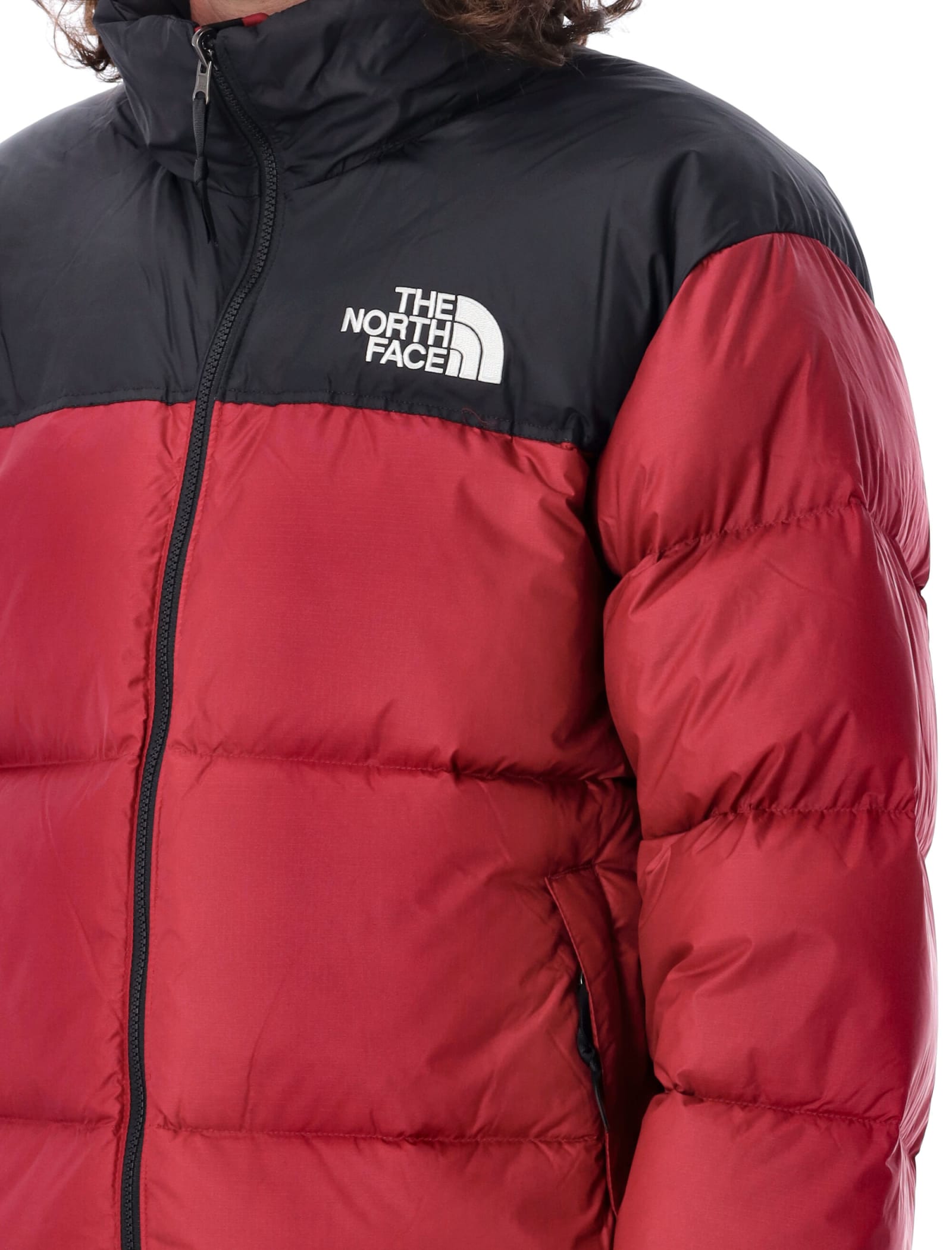 Shop The North Face 1996 Retro Nuptse Jacket In Betroot/tnf Black