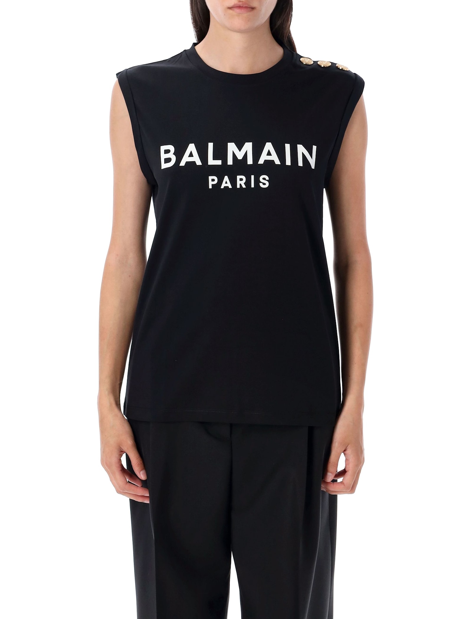 Balmain Paris Tank Top In Black