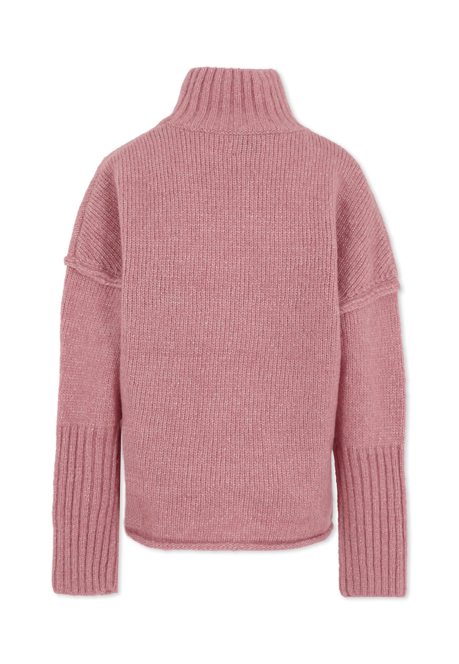 Zadig & Voltaire Pink Turtleneck For Girl With Writing In Pink