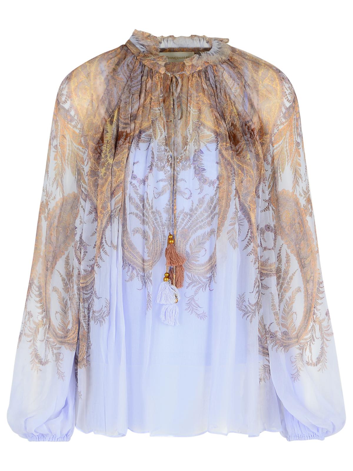 Zimmermann Lilac Viscose Blouse In Blue