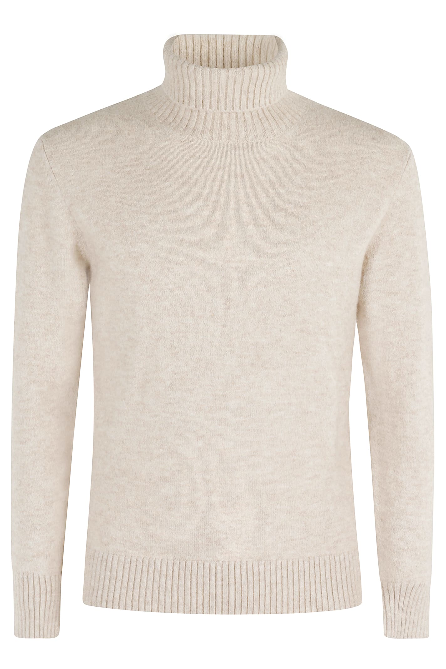 Kangra Cashmere Turtleneck Ribbed-hem Sweater In Neutral