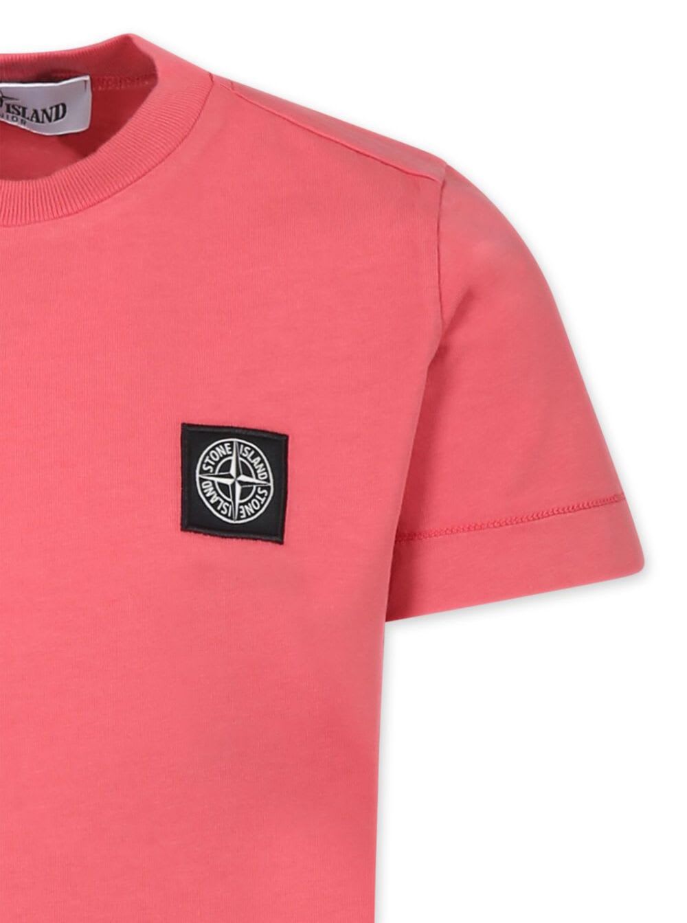 Stone Island Chest Logo-patch T-shirt In Red
