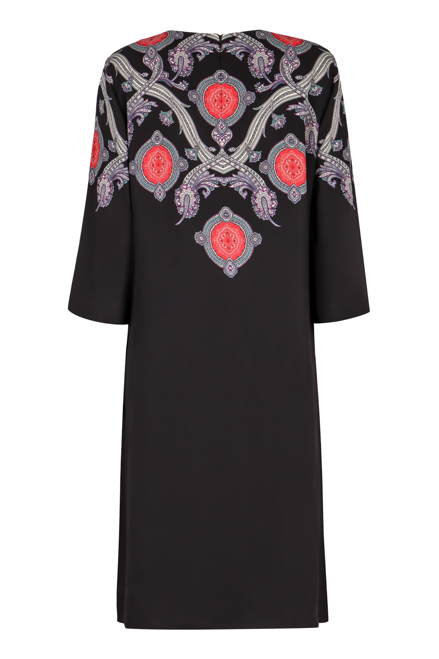 Shop Etro Print Cady Dress In Black