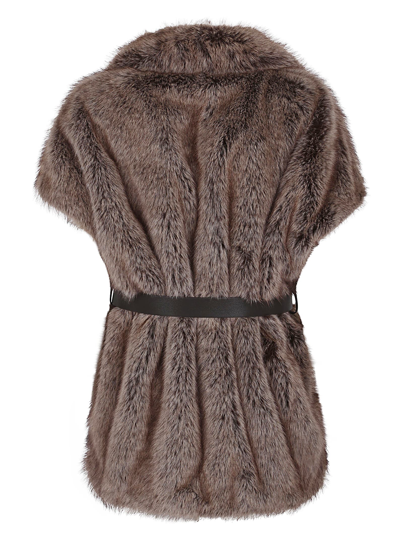 P.a.r.o.s.h Belted Gilet In Brown