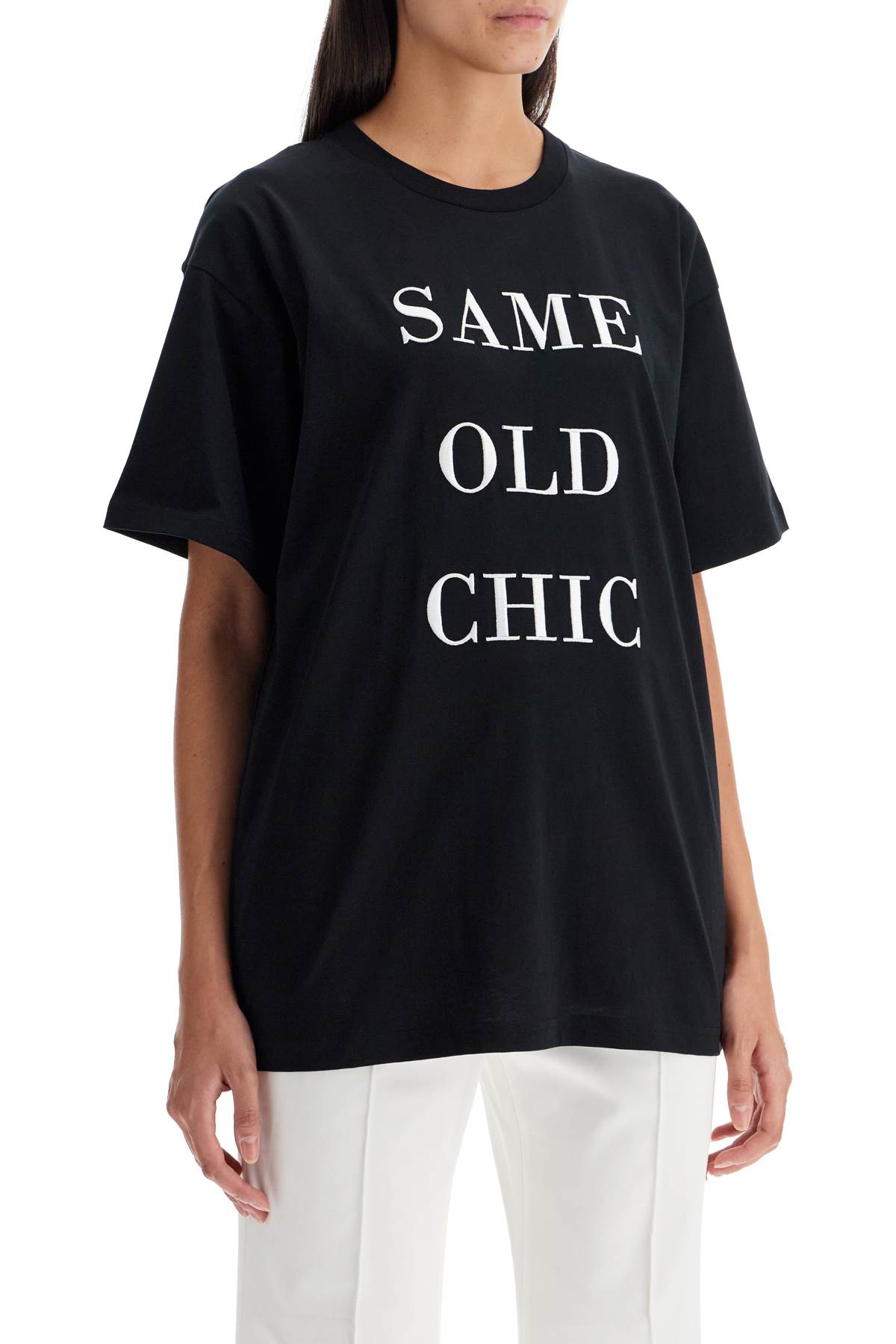 Shop Moschino Oversized T-shirt With Same Old In Nero