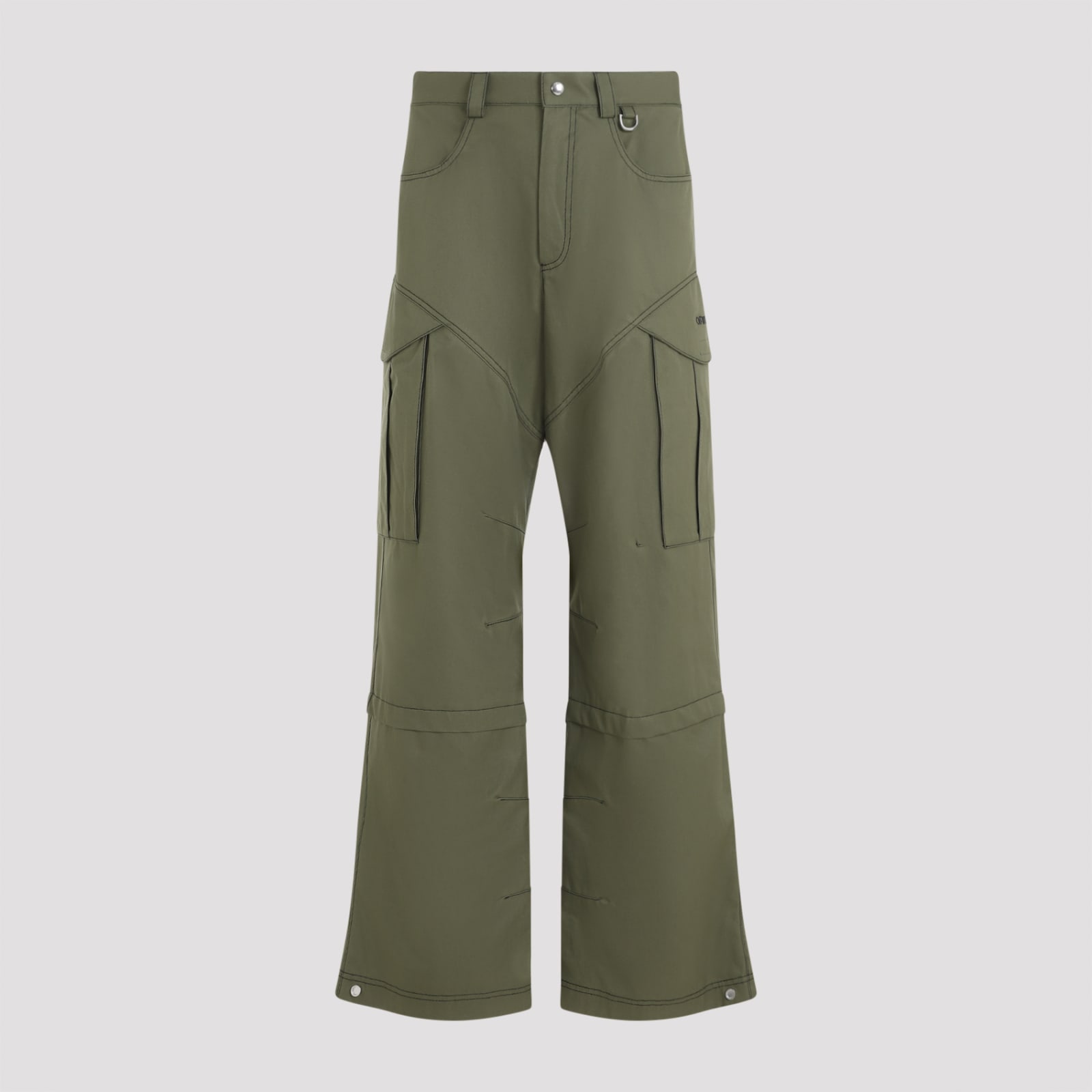 Shop Off-white Straight Cargo Pant In Army Green