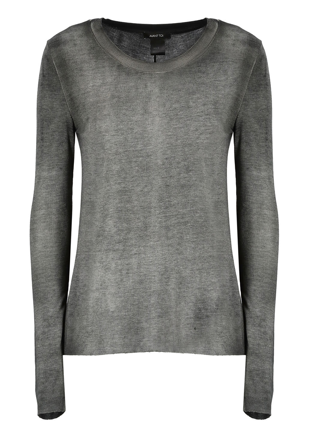 Shop Avant Toi Silk Blend Sweater In Grey