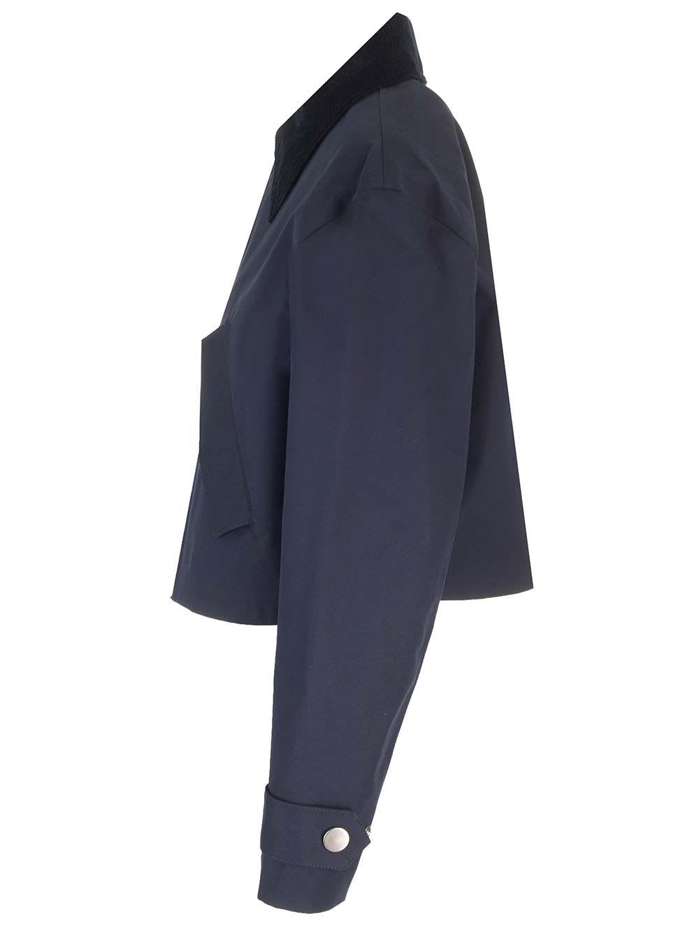 Shop Ami Alexandre Mattiussi Waterproof Cropped Jacket In Blue