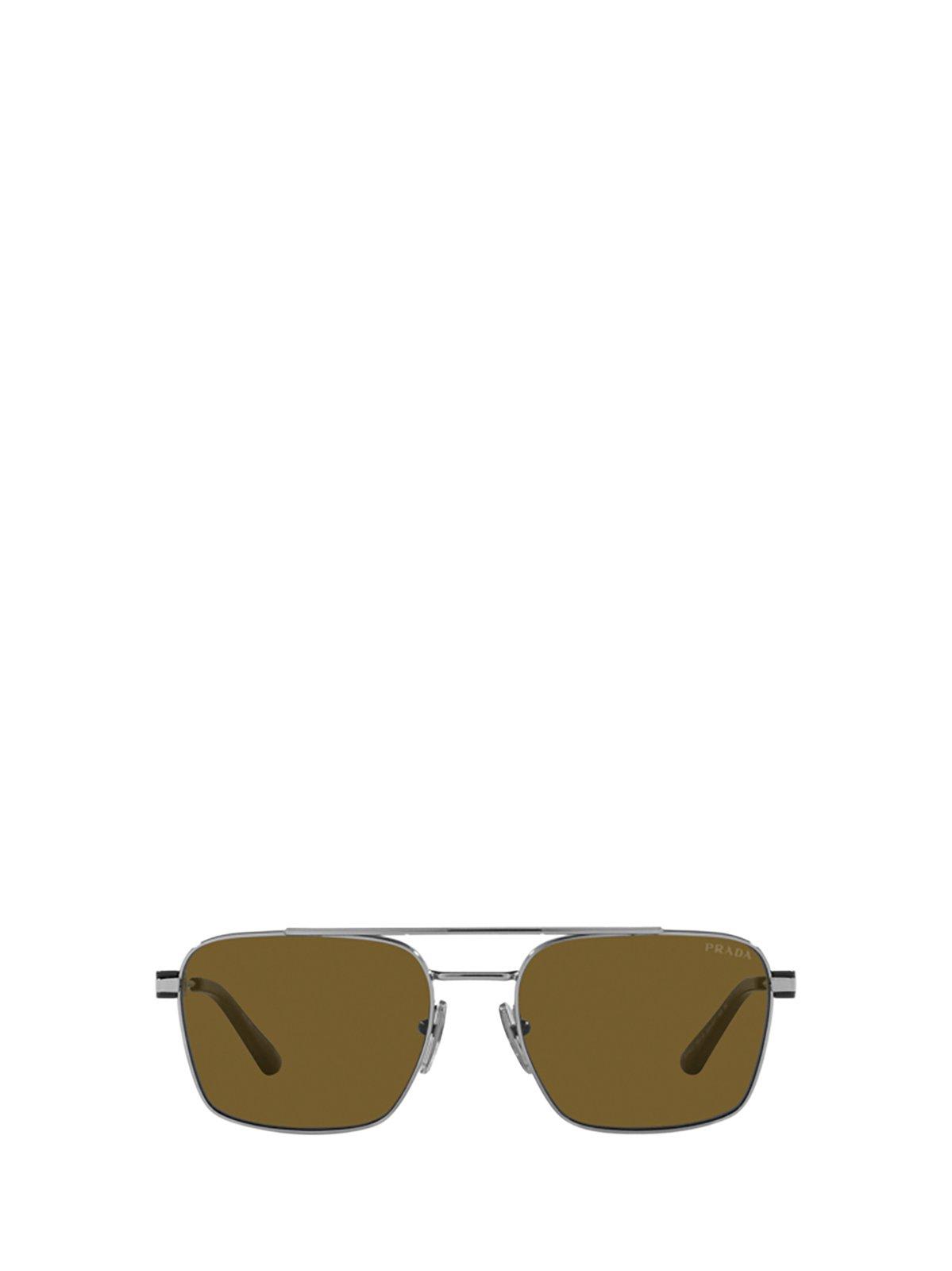 Shop Prada Square-frame Sunglasses Sunglasses In 5av01t Gunmetal