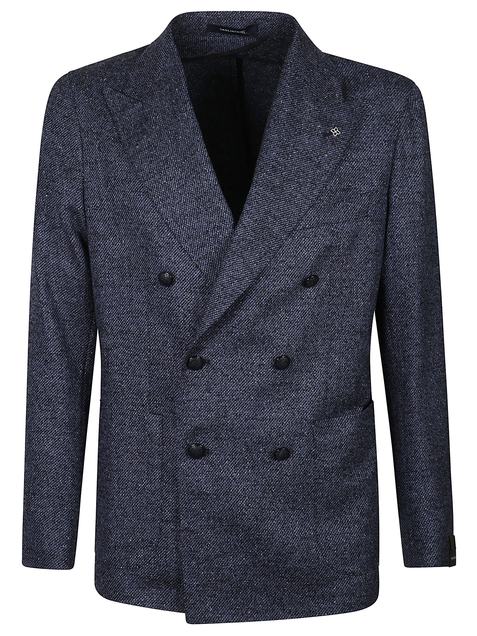 Tagliatore Double-breasted Jacket Notched Lapels In Blue