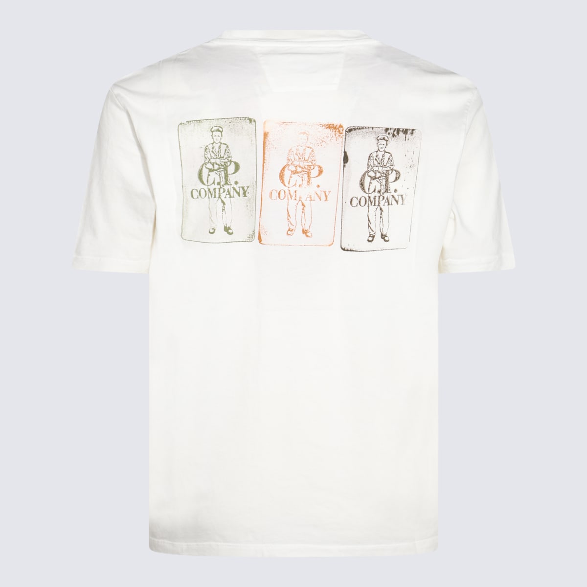 Shop C.p. Company White Cotton T-shirt In Gauze White