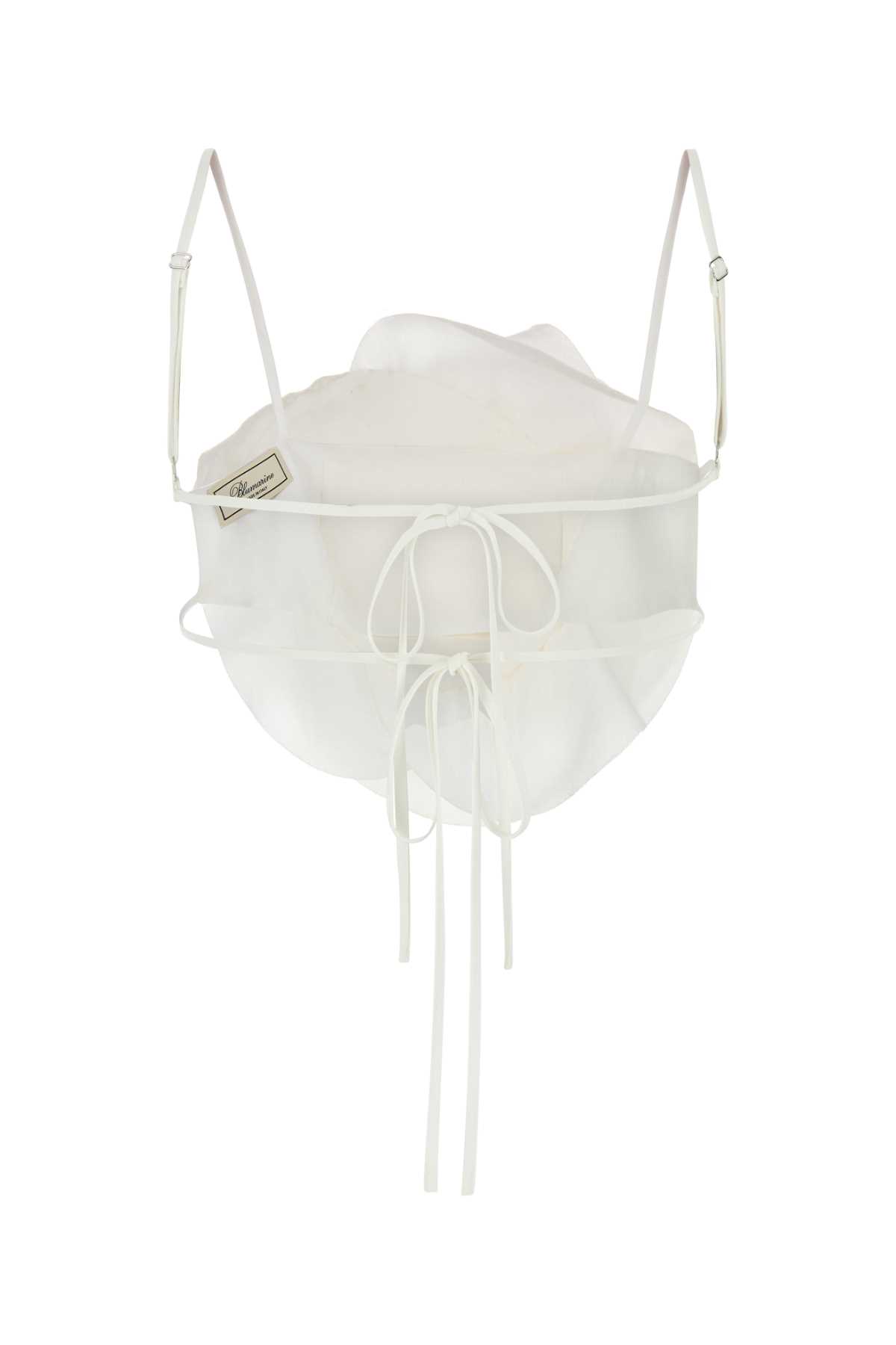 Blumarine Layered Floral Top Adjustable Straps In Whitepearl