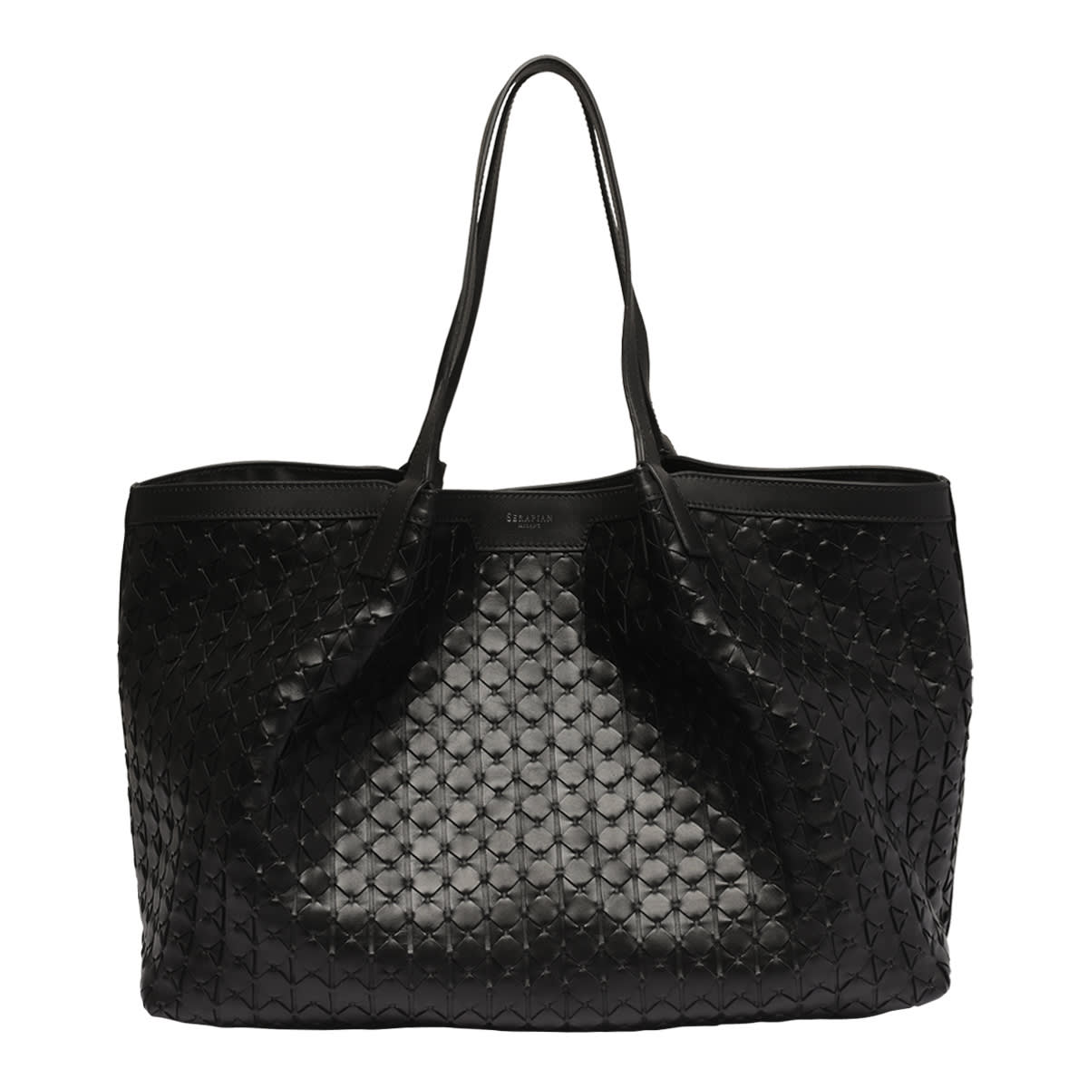 Shop Serapian Secret Tote Mosaico Bag In Black