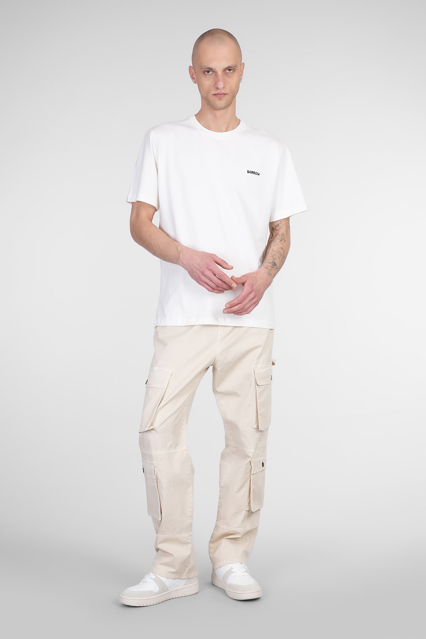Barrow Mid-rise Straight-leg Cargo Trousers In Neutral