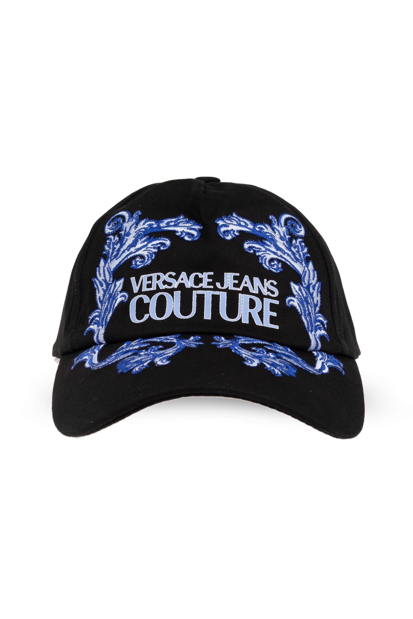 Shop Versace Jeans Couture Baseball Cap In Black/multi