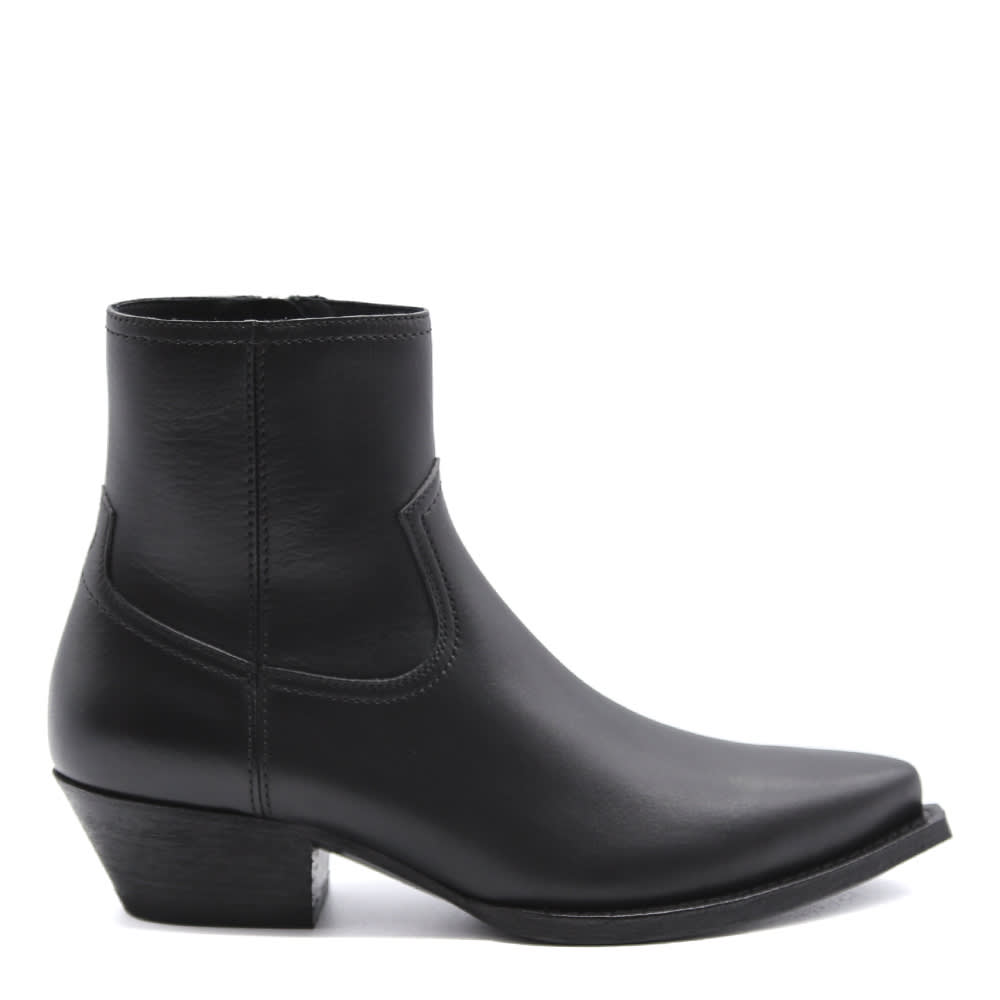 Buy Saint Laurent lukas Western Ankle Boots online, shop Saint Laurent shoes with free shipping