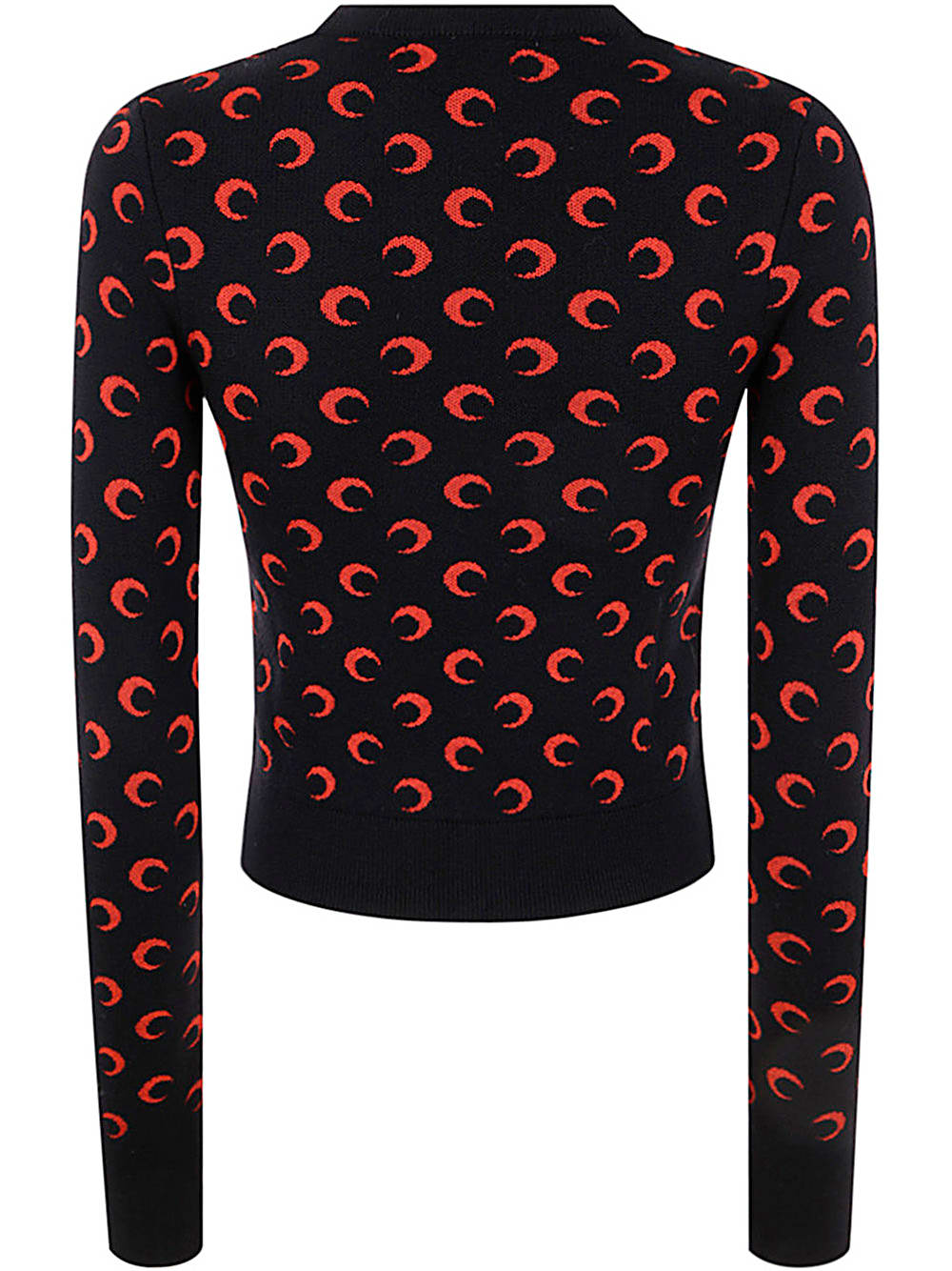 Shop Marine Serre Moon Jacquard Knit Fitted Sweater In Black