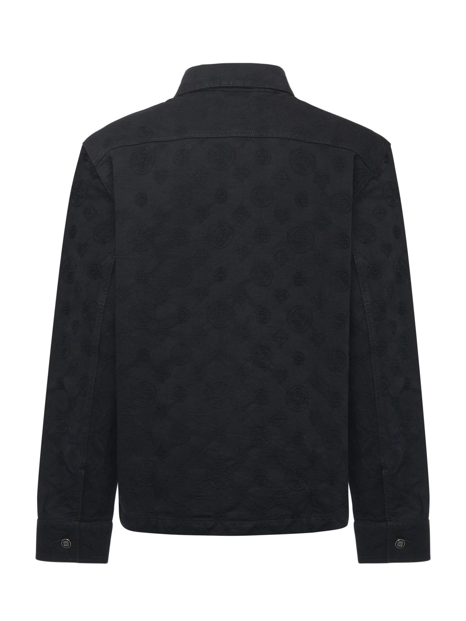 Casablanca Monogram Denim Shirt In Black