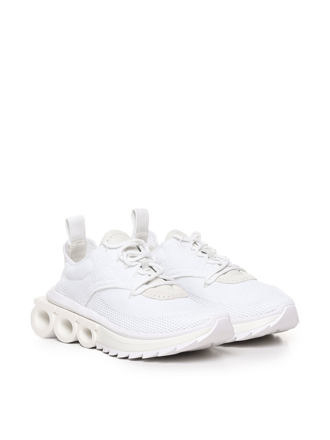 Shop Ferragamo Running Sneakers In White