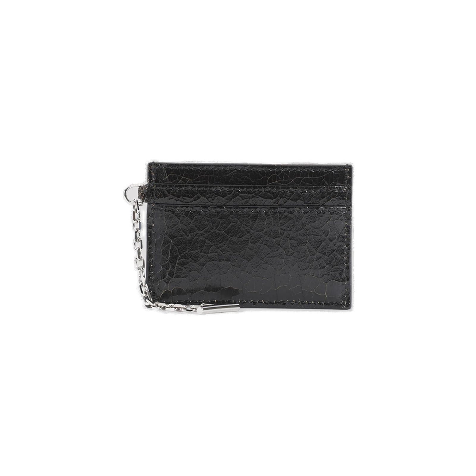 Shop Alexander Mcqueen Sling Chain-linked Card Holder In Nero