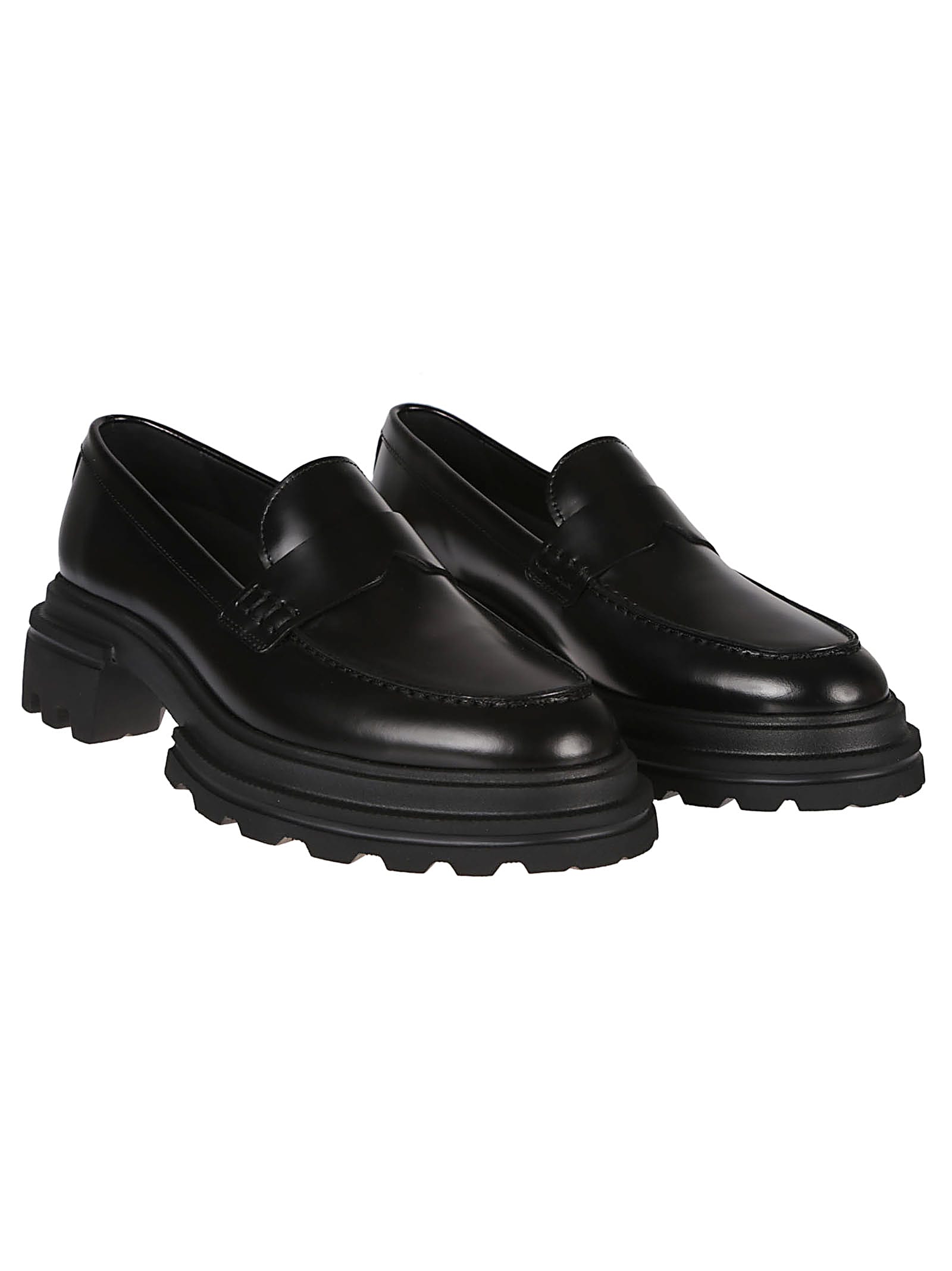 Shop Hogan H674 Loafers In Nero