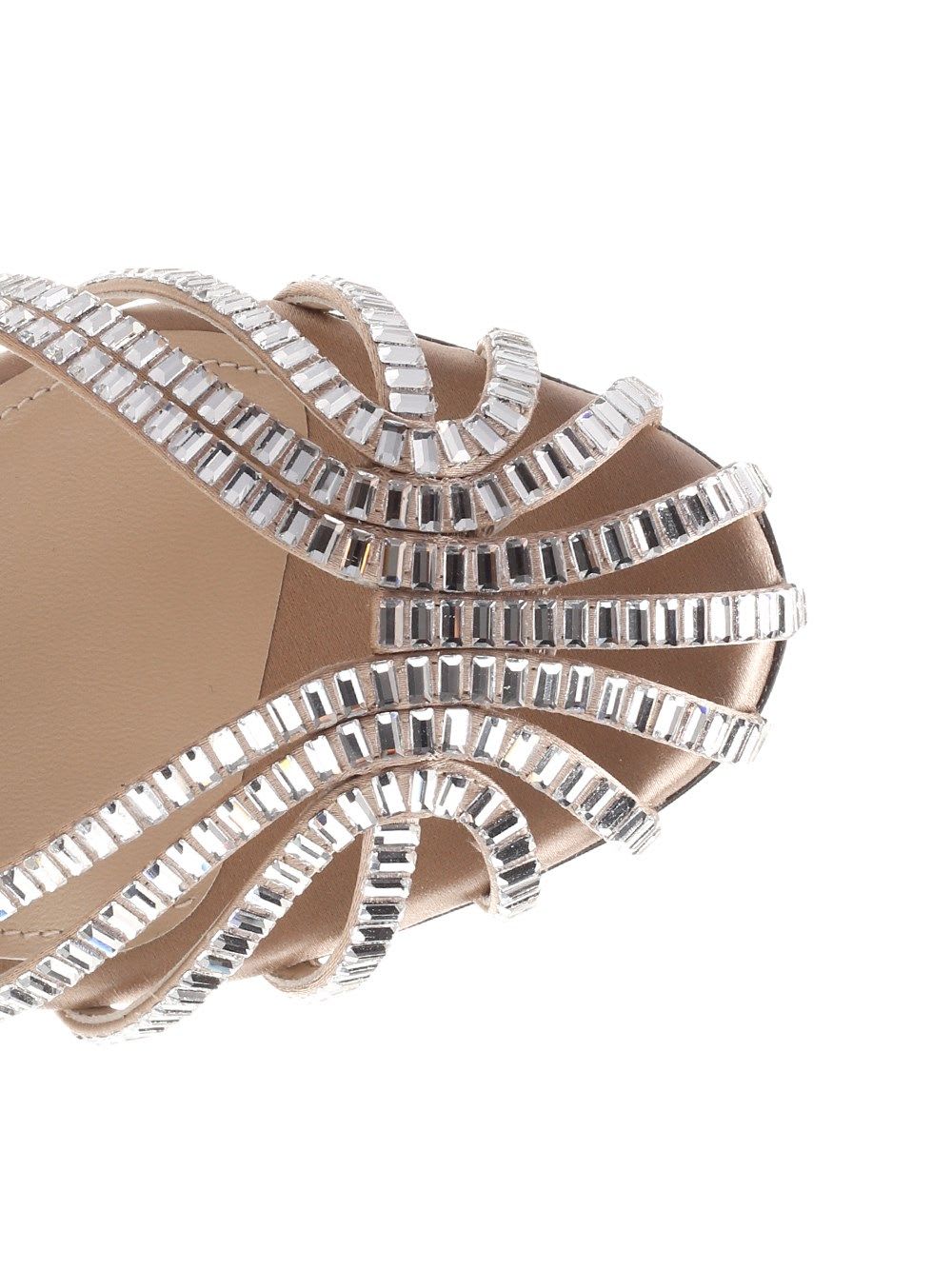 Alevì Penelope 110mm Satin Sandals In Neutral